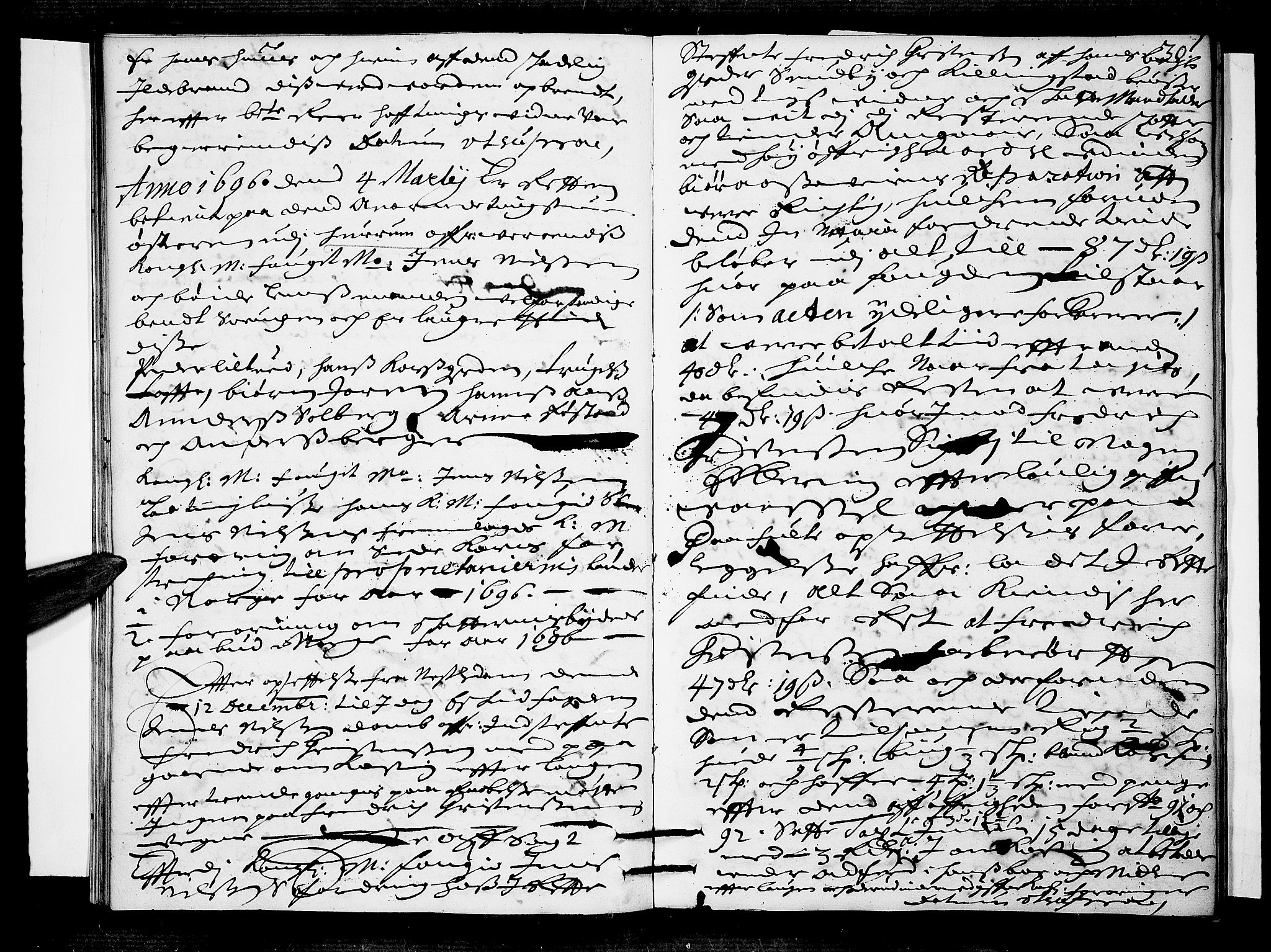 Lier, Røyken og Hurum sorenskriveri, AV/SAKO-A-89/F/Fa/L0036: Tingbok, 1695-1696, p. 30