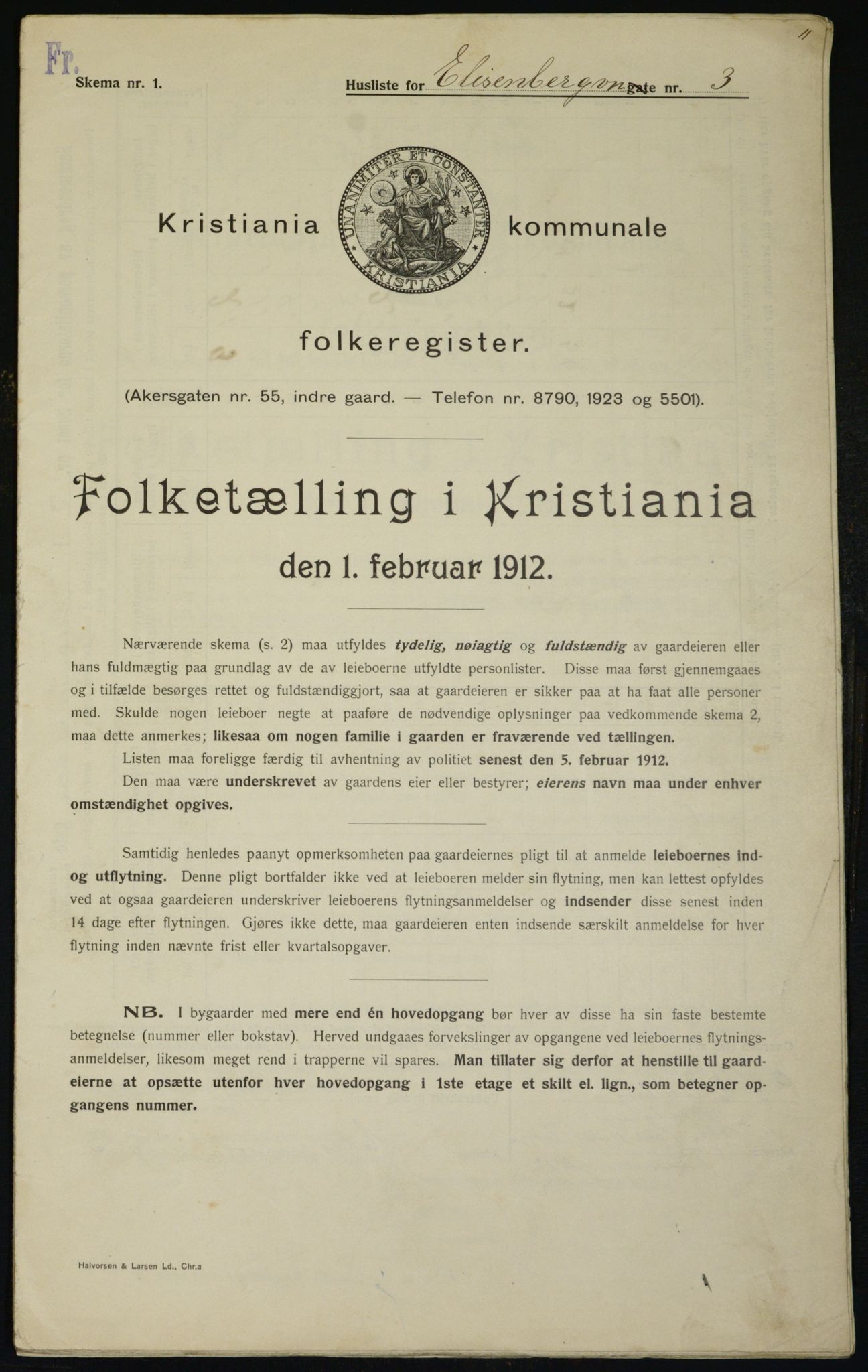 OBA, Municipal Census 1912 for Kristiania, 1912, p. 20359