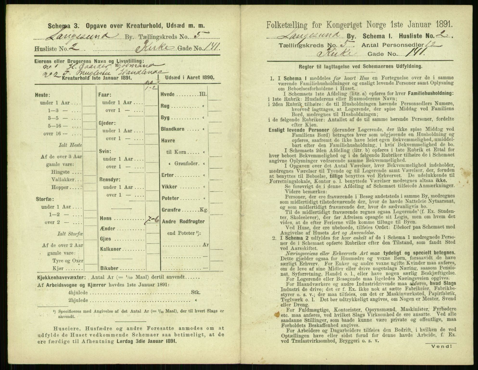 RA, 1891 census for 0802 Langesund, 1891, p. 324