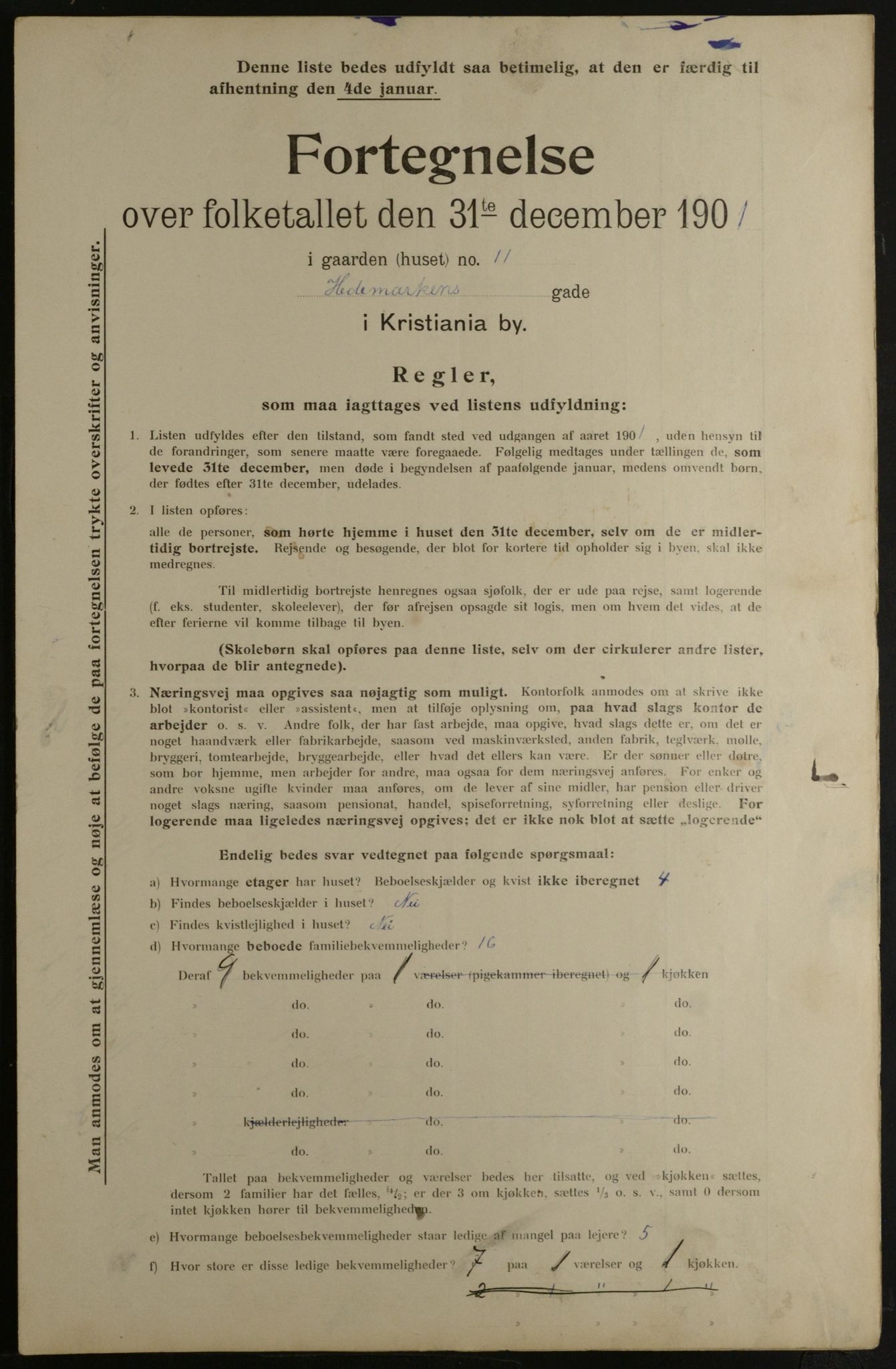 OBA, Municipal Census 1901 for Kristiania, 1901, p. 5732