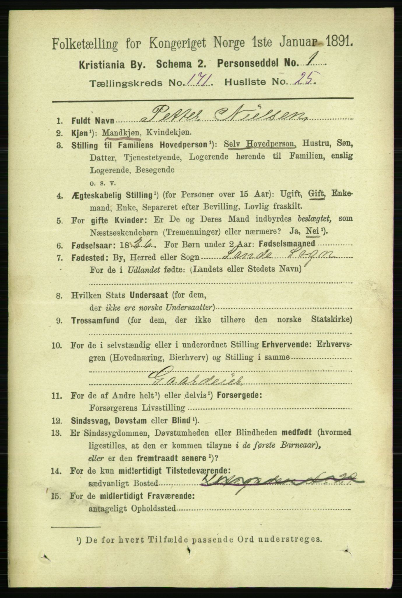 RA, 1891 census for 0301 Kristiania, 1891, p. 101229