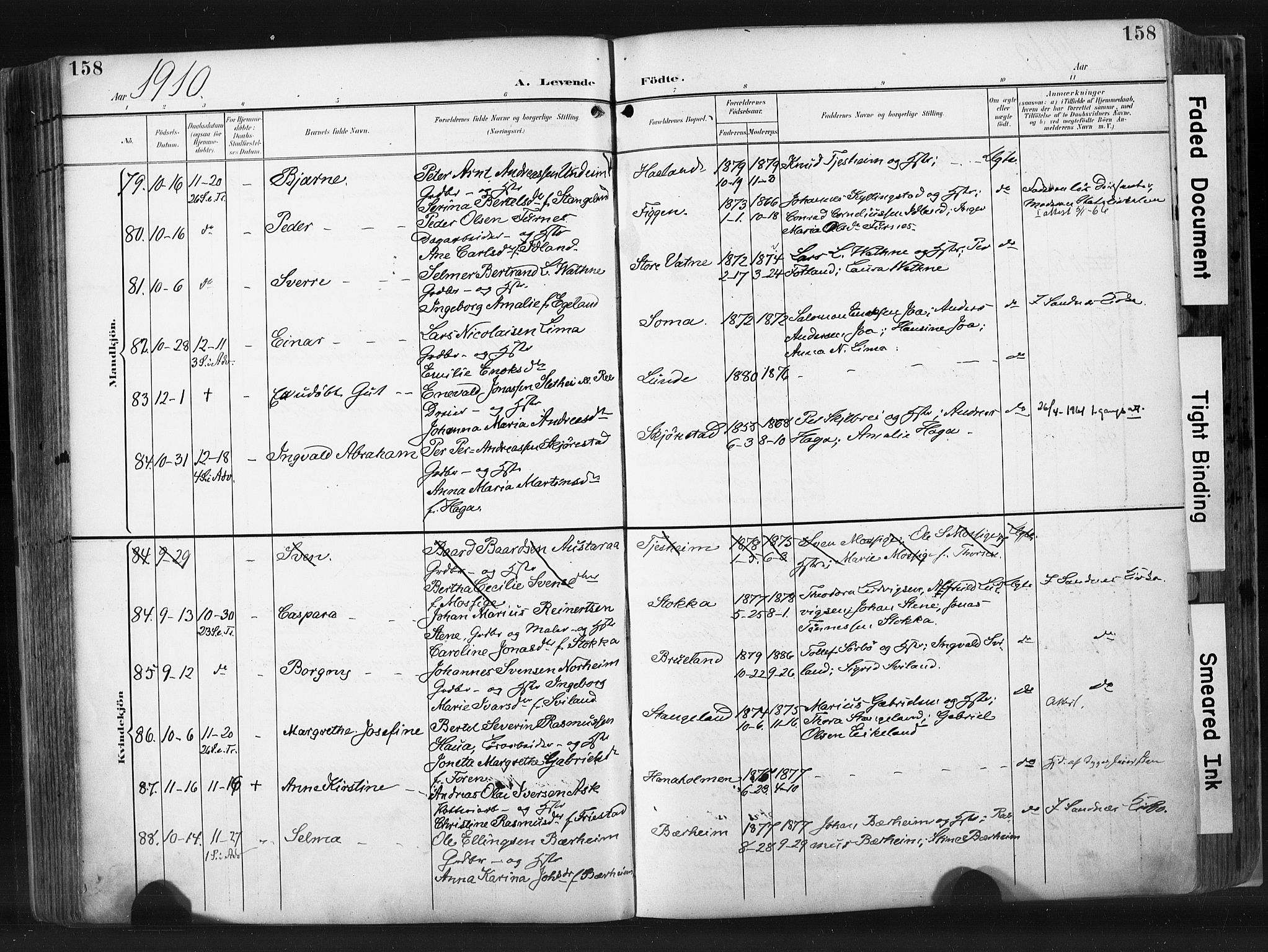 Høyland sokneprestkontor, AV/SAST-A-101799/001/30BA/L0015: Parish register (official) no. A 14, 1899-1911, p. 158