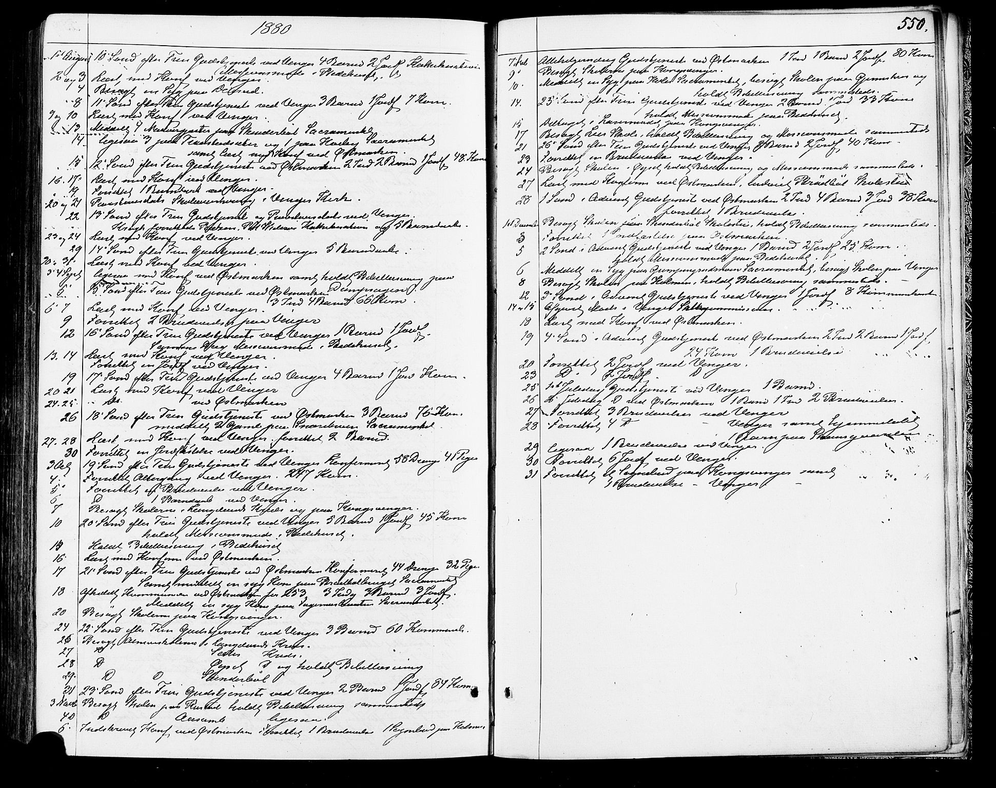 Vinger prestekontor, AV/SAH-PREST-024/H/Ha/Haa/L0012: Parish register (official) no. 12, 1871-1880, p. 550