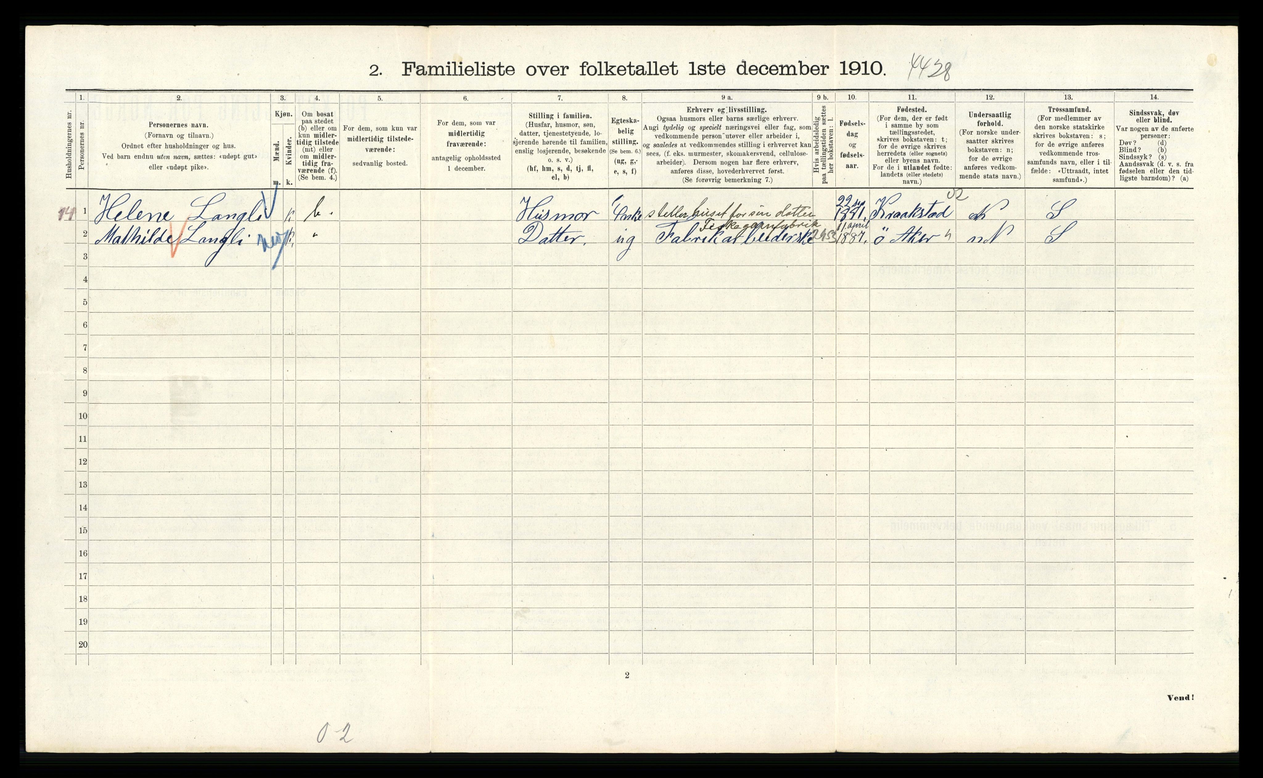 RA, 1910 census for Kristiania, 1910, p. 63168