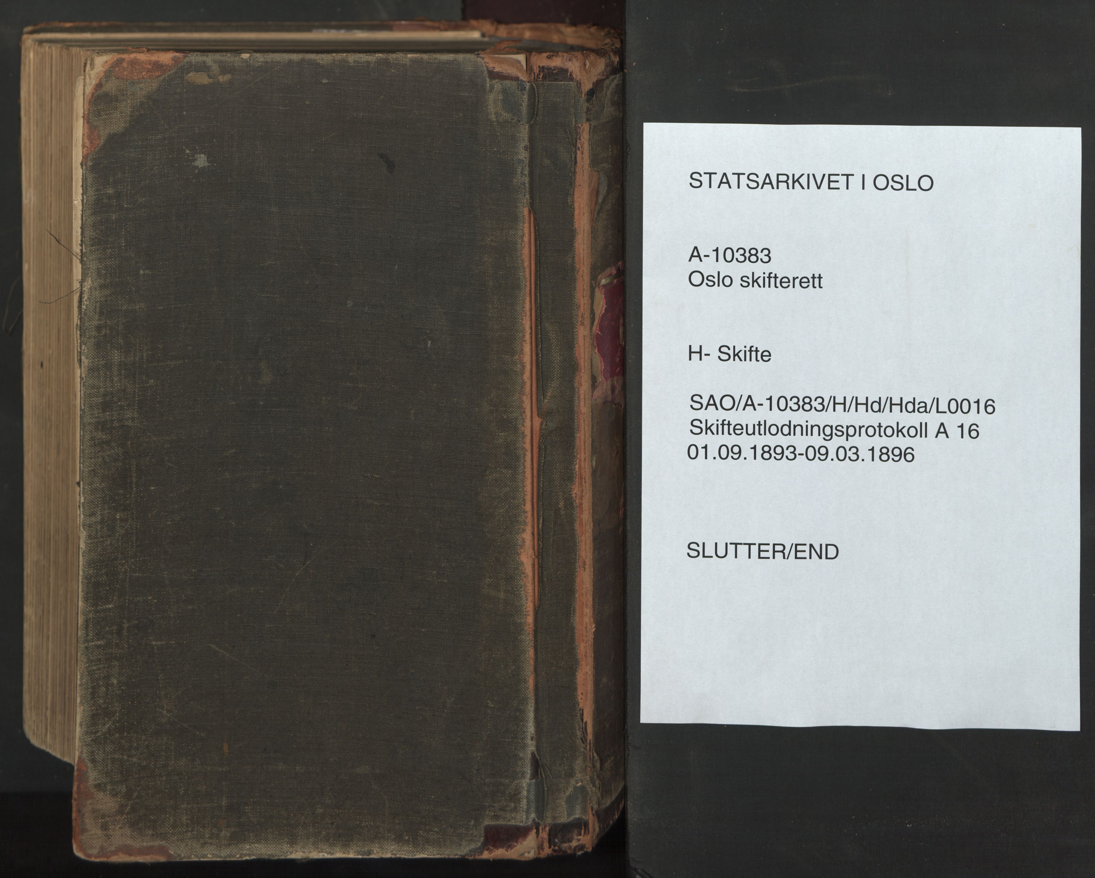 Oslo skifterett, SAO/A-10383/H/Hd/Hda/L0016: Skifteutlodningsprotokoll, 1893-1896