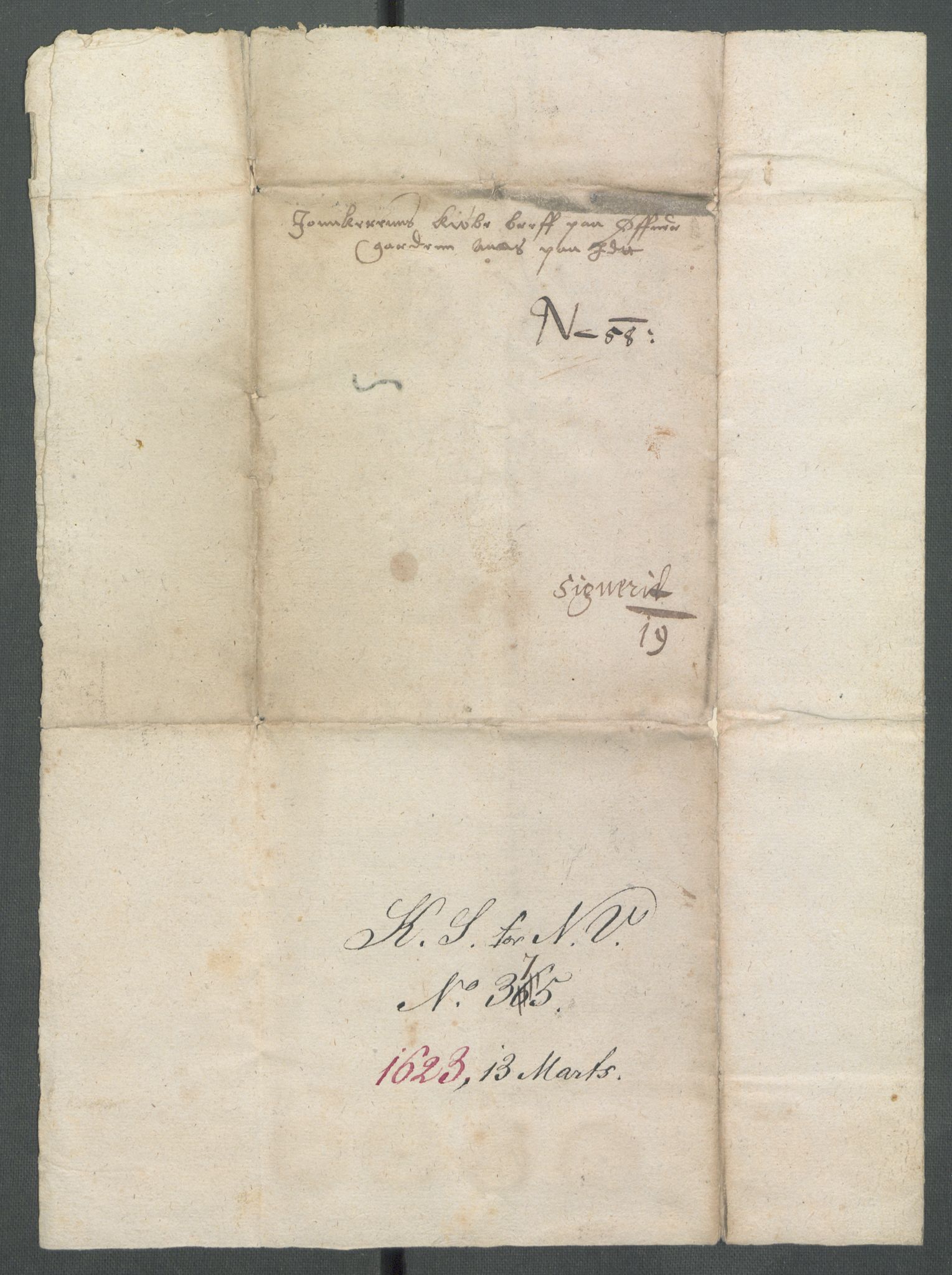 Riksarkivets diplomsamling, AV/RA-EA-5965/F02/L0131: Dokumenter, 1623, p. 34