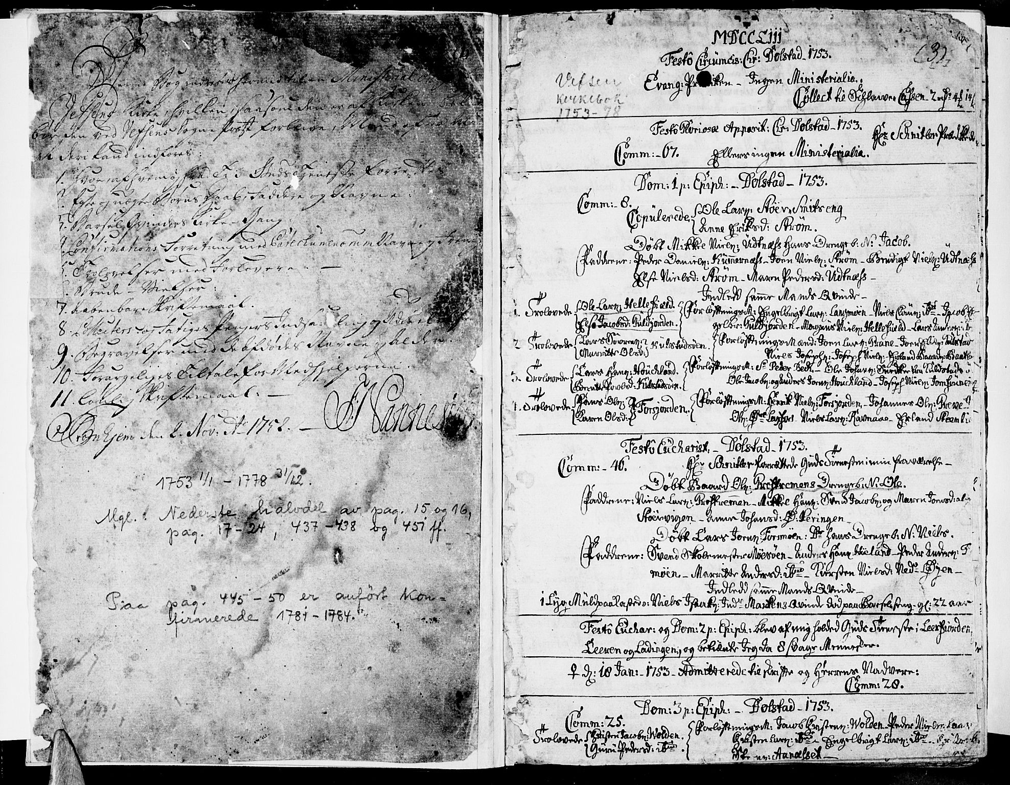 Ministerialprotokoller, klokkerbøker og fødselsregistre - Nordland, SAT/A-1459/820/L0285: Parish register (official) no. 820A06, 1753-1778, p. 2-3