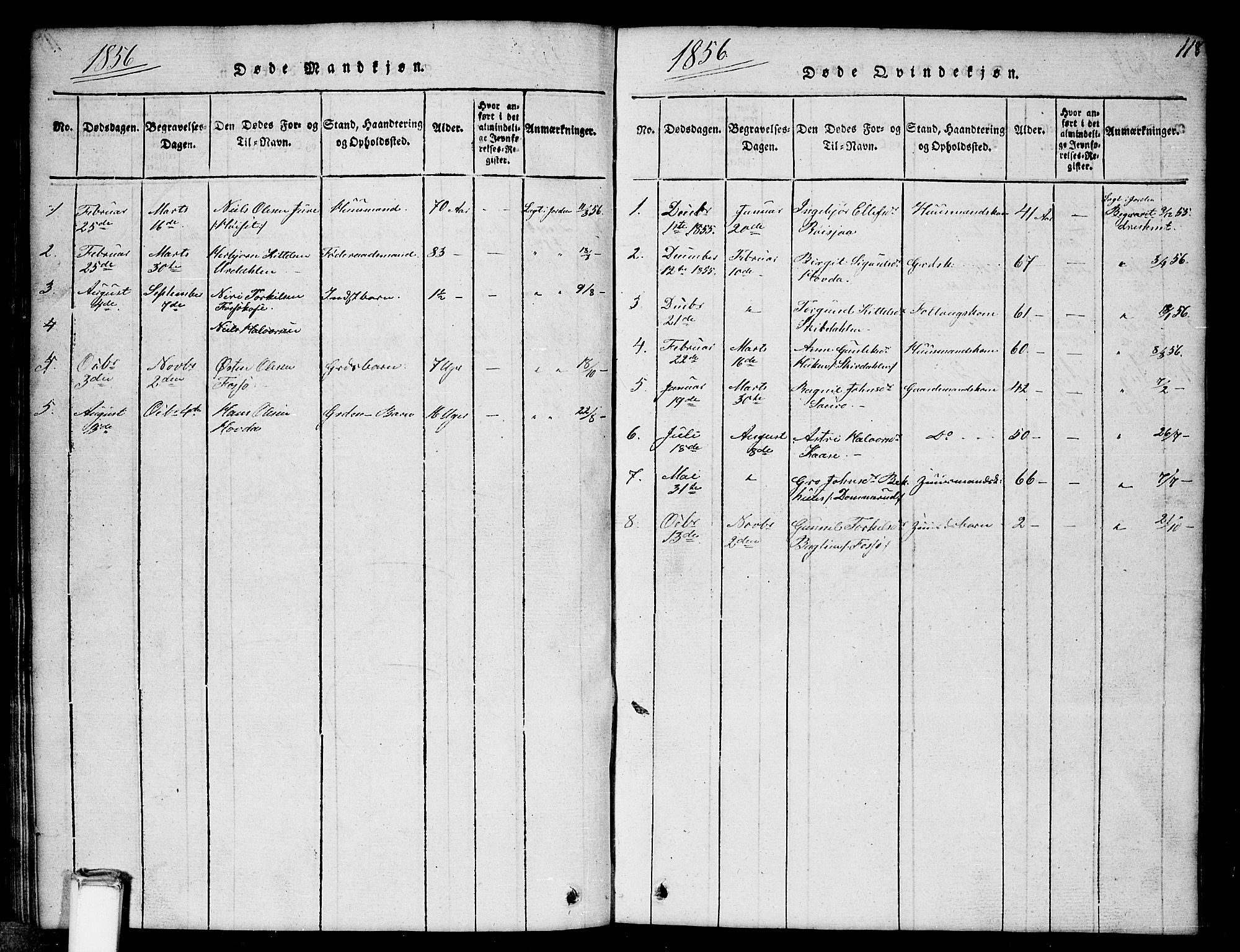 Gransherad kirkebøker, SAKO/A-267/G/Gb/L0001: Parish register (copy) no. II 1, 1815-1860, p. 118