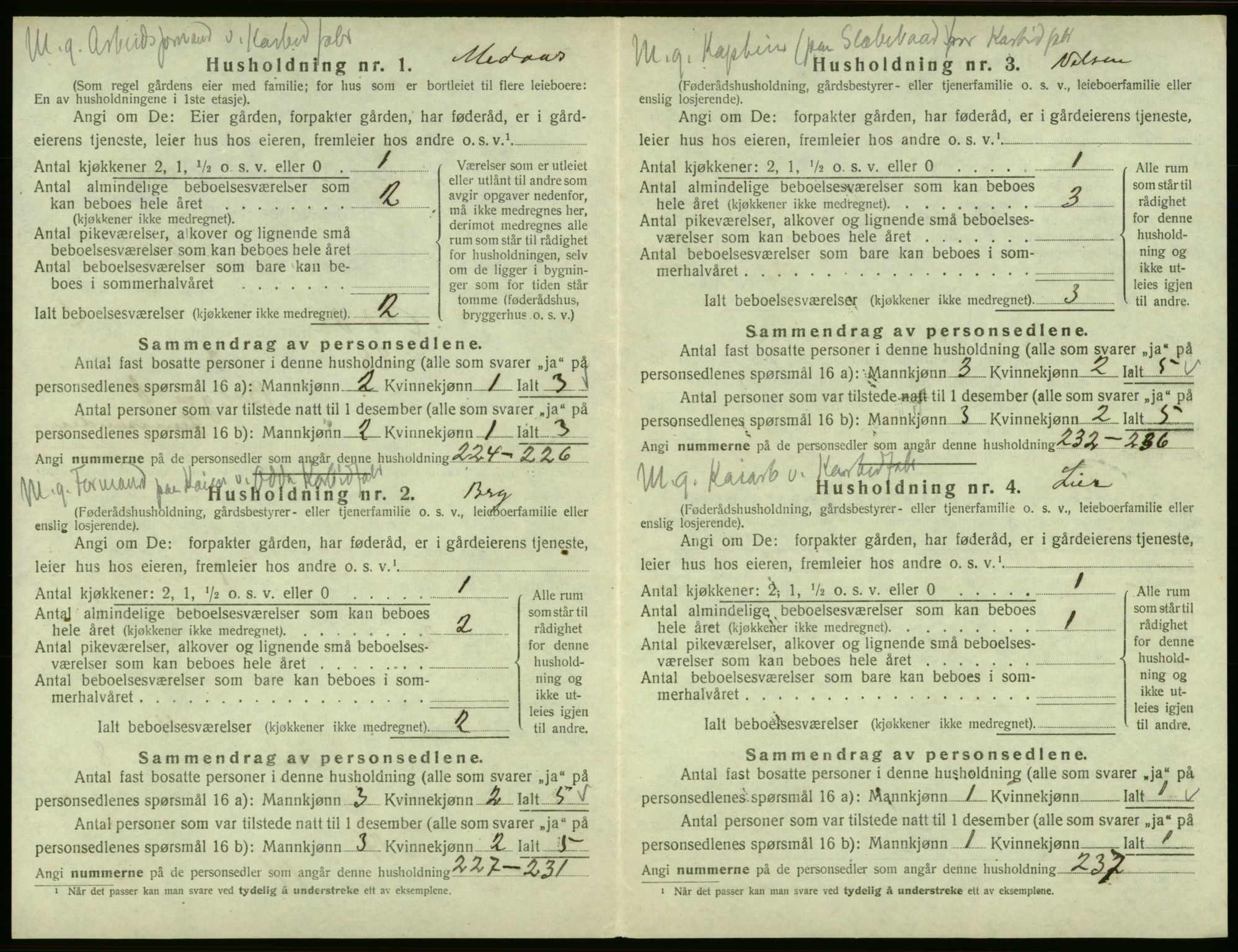 SAB, 1920 census for Odda, 1920, p. 343