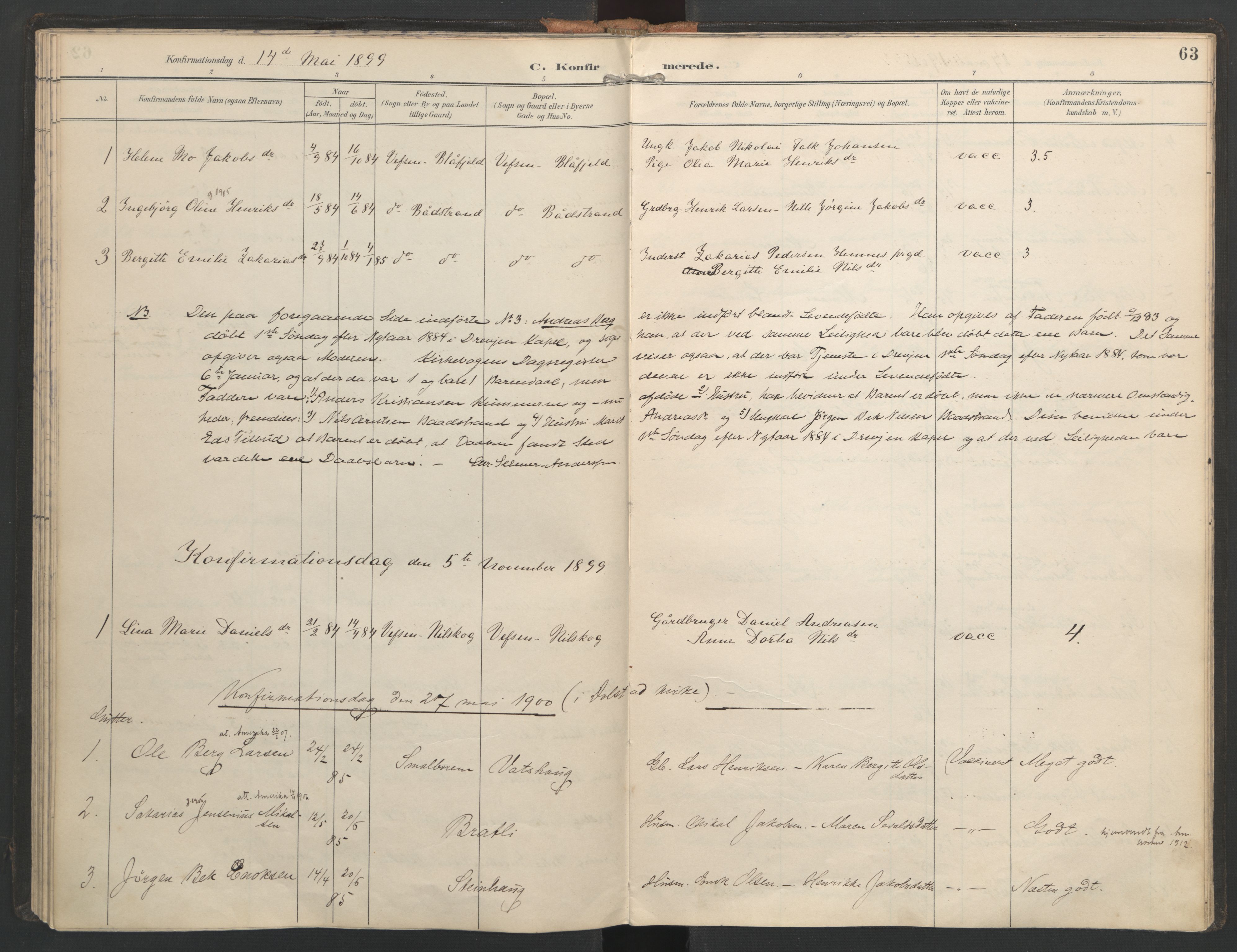 Ministerialprotokoller, klokkerbøker og fødselsregistre - Nordland, SAT/A-1459/821/L0317: Parish register (official) no. 821A01, 1892-1907, p. 63