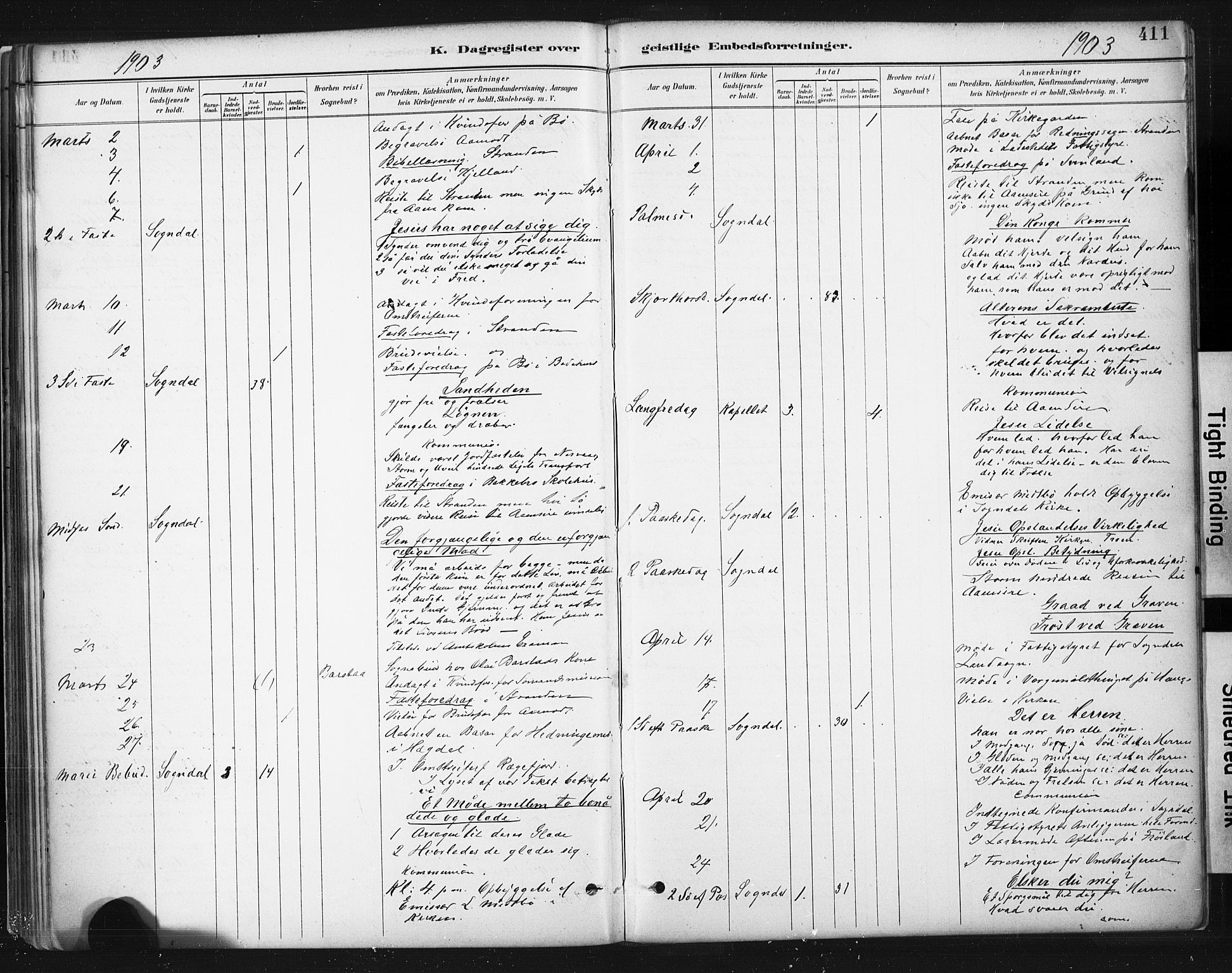 Sokndal sokneprestkontor, AV/SAST-A-101808: Parish register (official) no. A 11.2, 1887-1905, p. 411