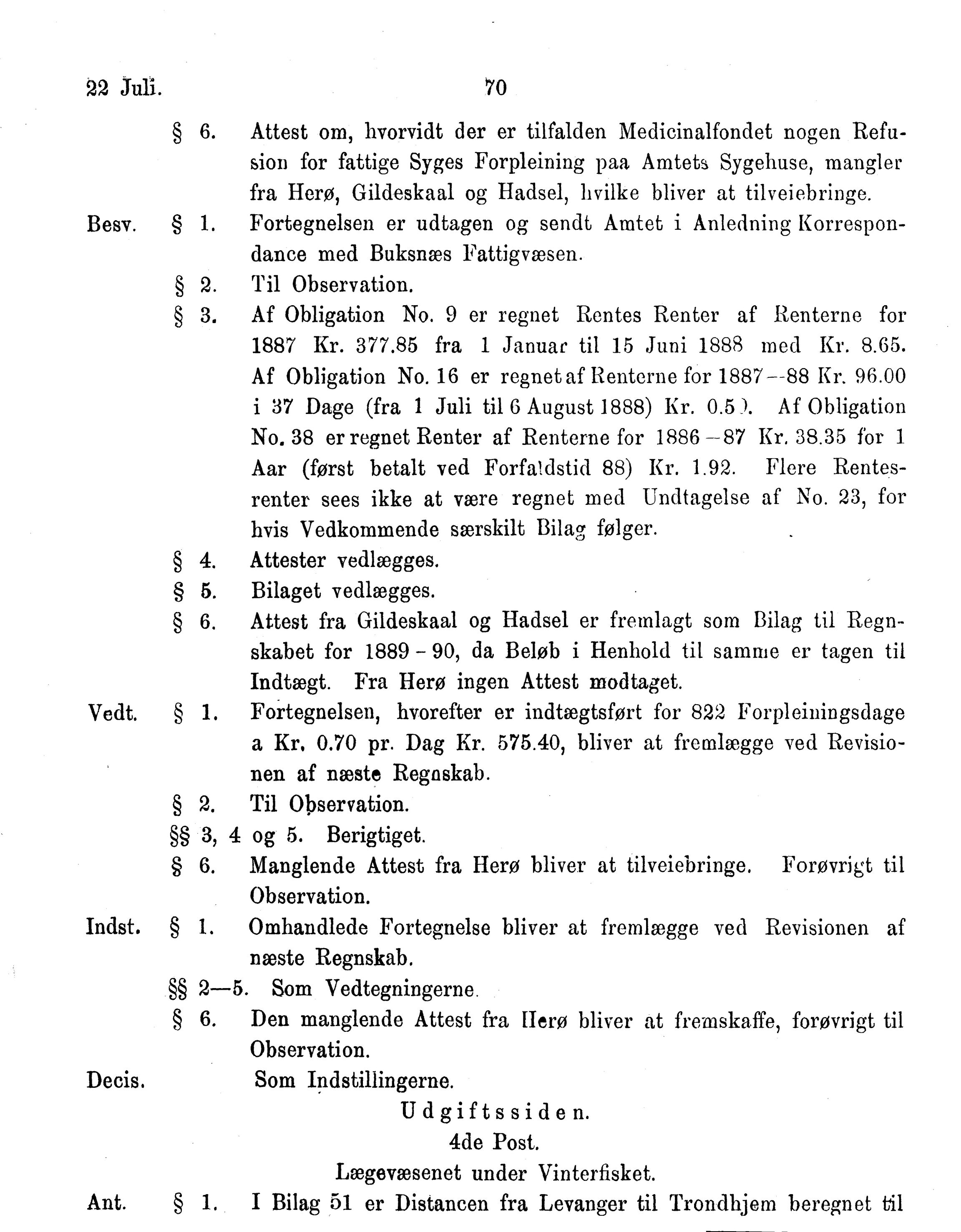 Nordland Fylkeskommune. Fylkestinget, AIN/NFK-17/176/A/Ac/L0015: Fylkestingsforhandlinger 1886-1890, 1886-1890