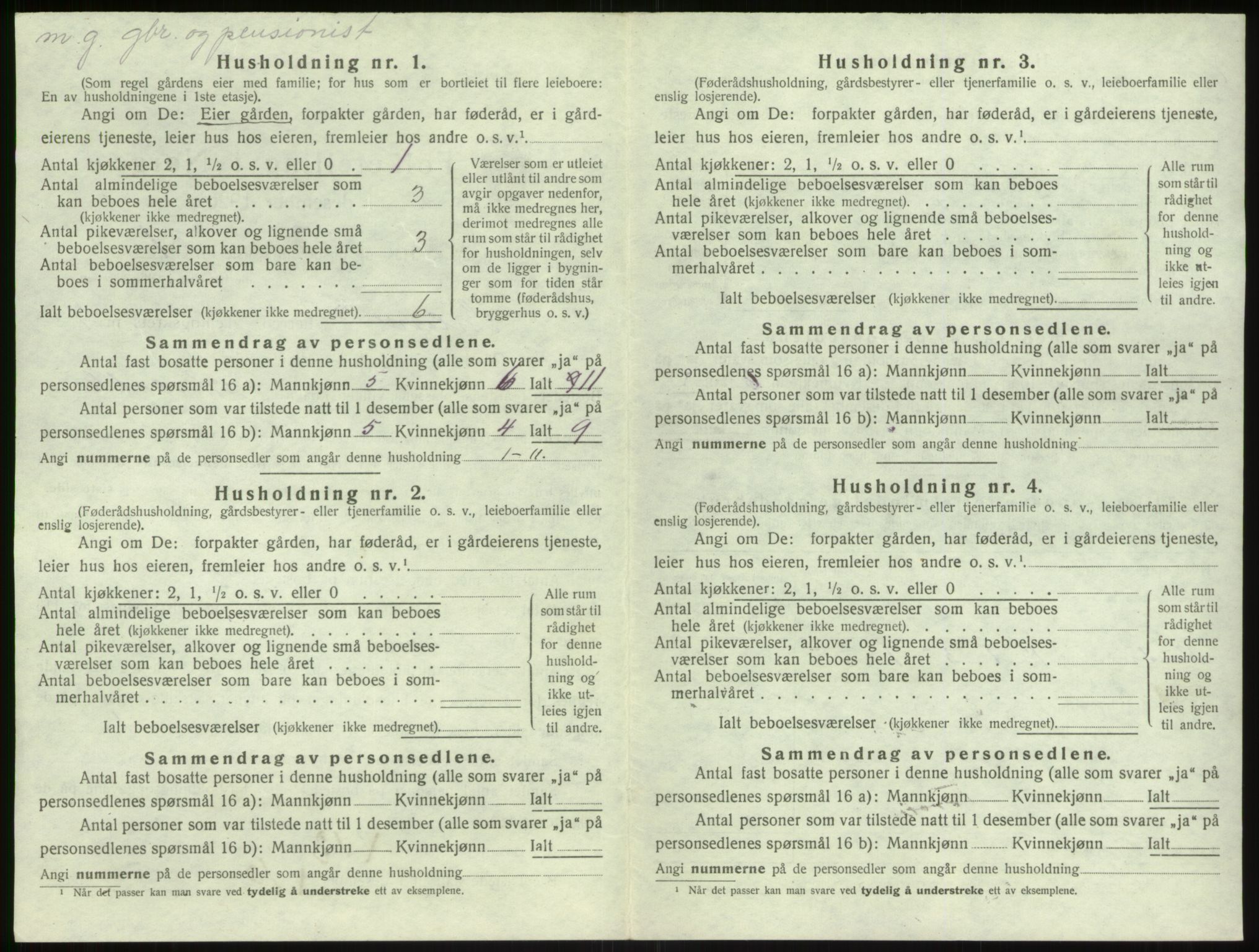 SAB, 1920 census for Solund, 1920, p. 396