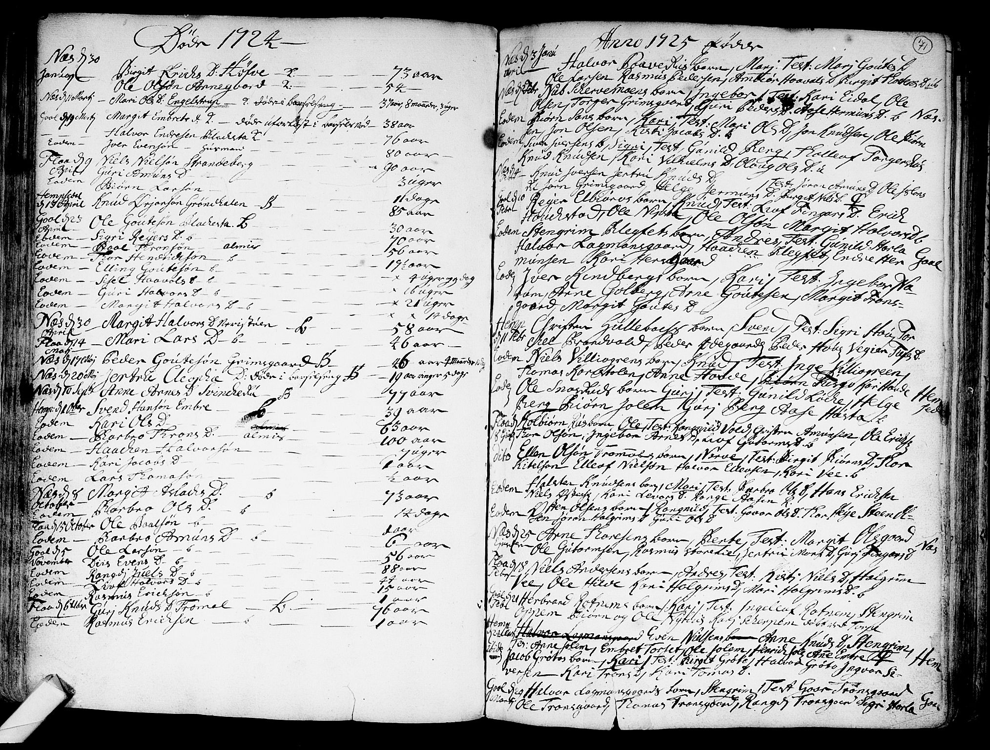 Nes kirkebøker, SAKO/A-236/F/Fa/L0002: Parish register (official) no. 2, 1707-1759, p. 71