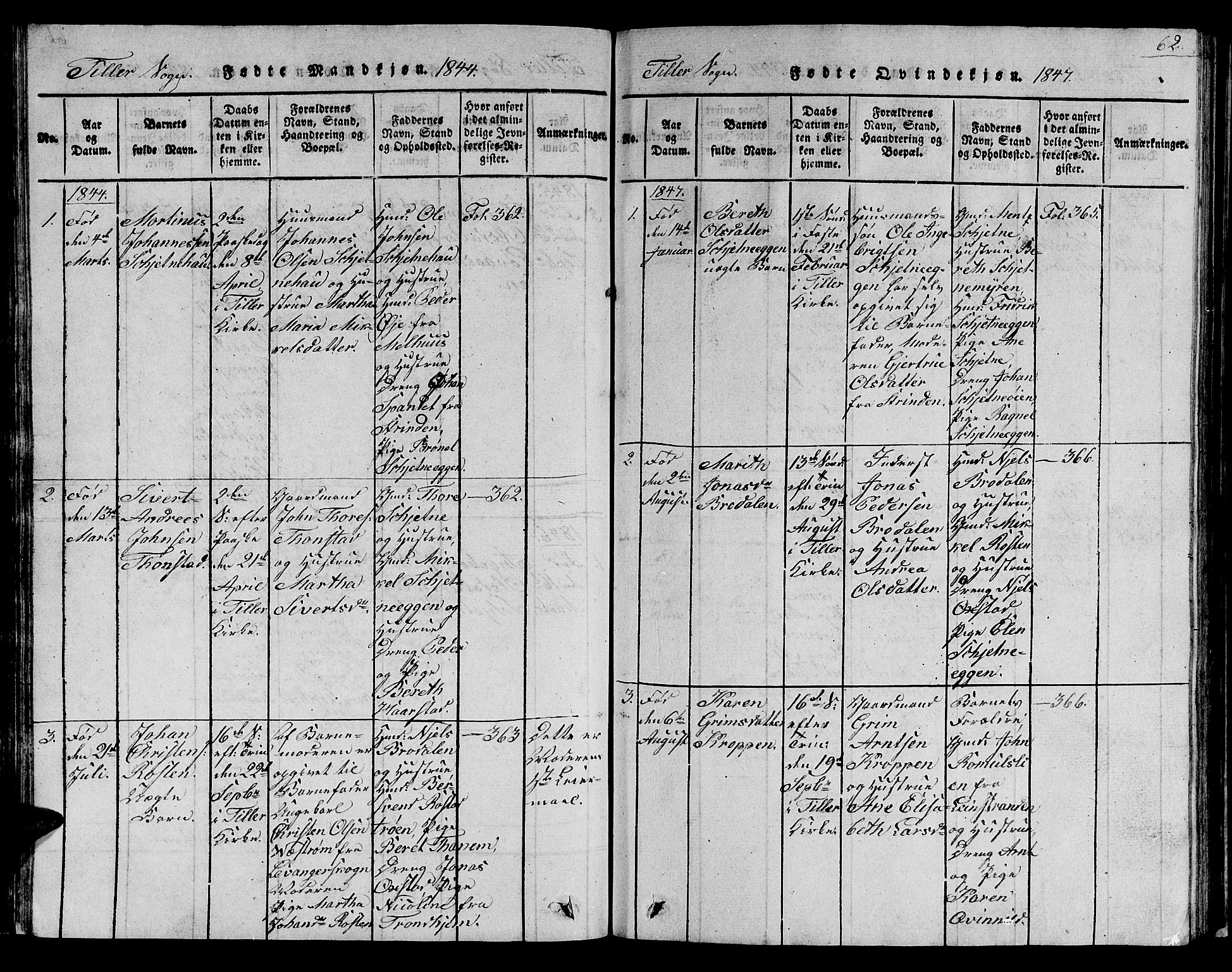 Ministerialprotokoller, klokkerbøker og fødselsregistre - Sør-Trøndelag, SAT/A-1456/621/L0458: Parish register (copy) no. 621C01, 1816-1865, p. 62