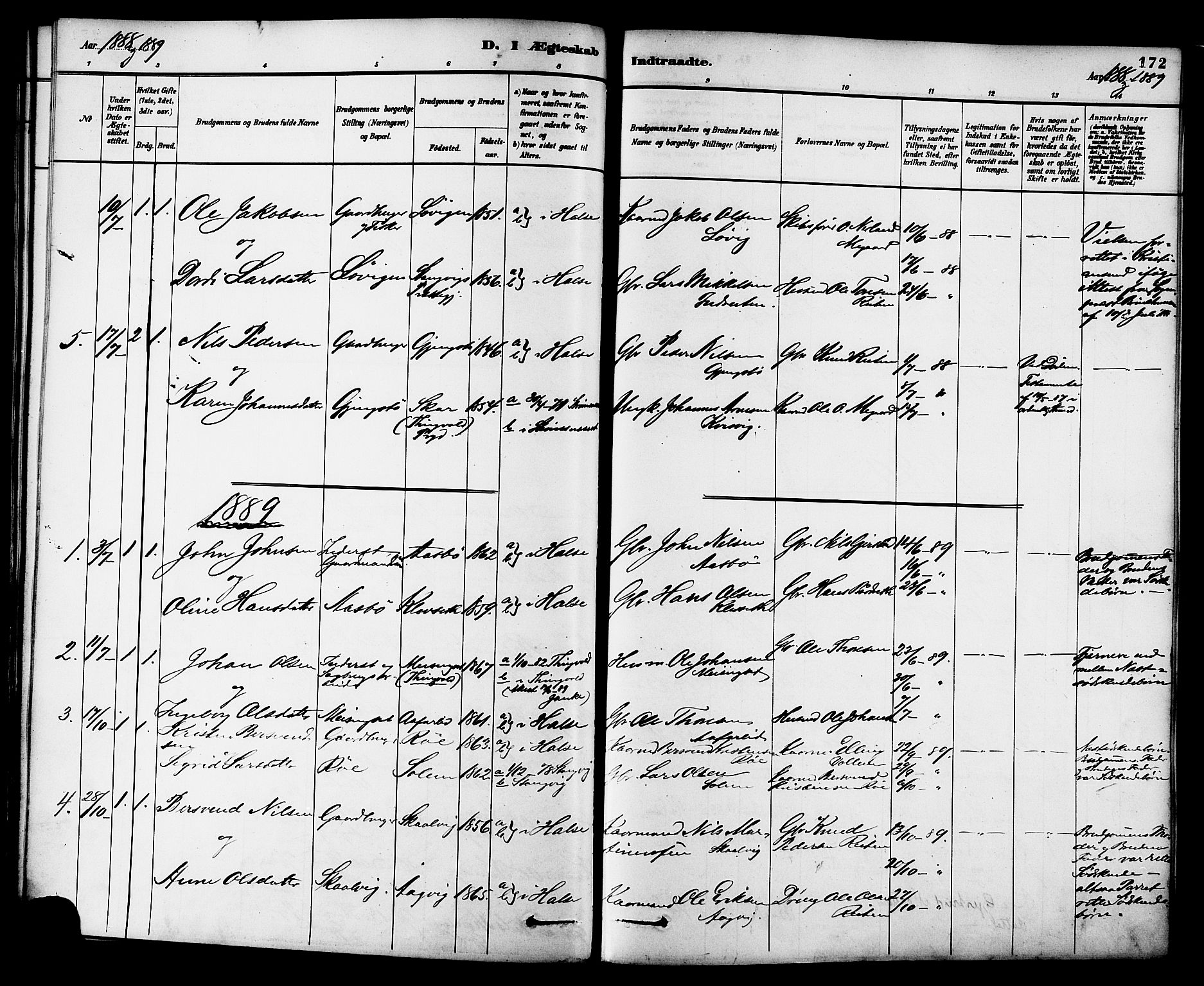 Ministerialprotokoller, klokkerbøker og fødselsregistre - Møre og Romsdal, AV/SAT-A-1454/576/L0885: Parish register (official) no. 576A03, 1880-1898, p. 172