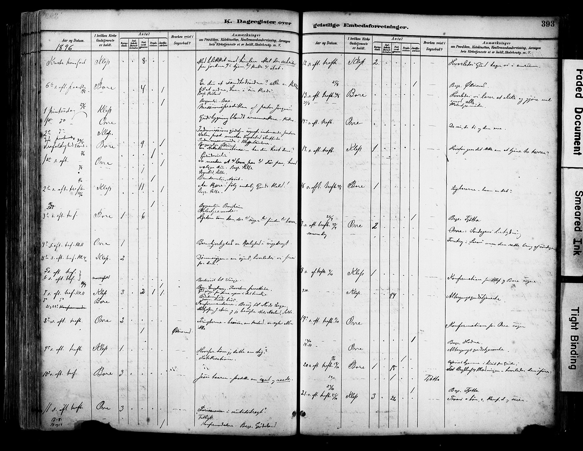 Klepp sokneprestkontor, SAST/A-101803/001/3/30BA/L0009: Parish register (official) no. A 7, 1886-1915, p. 393