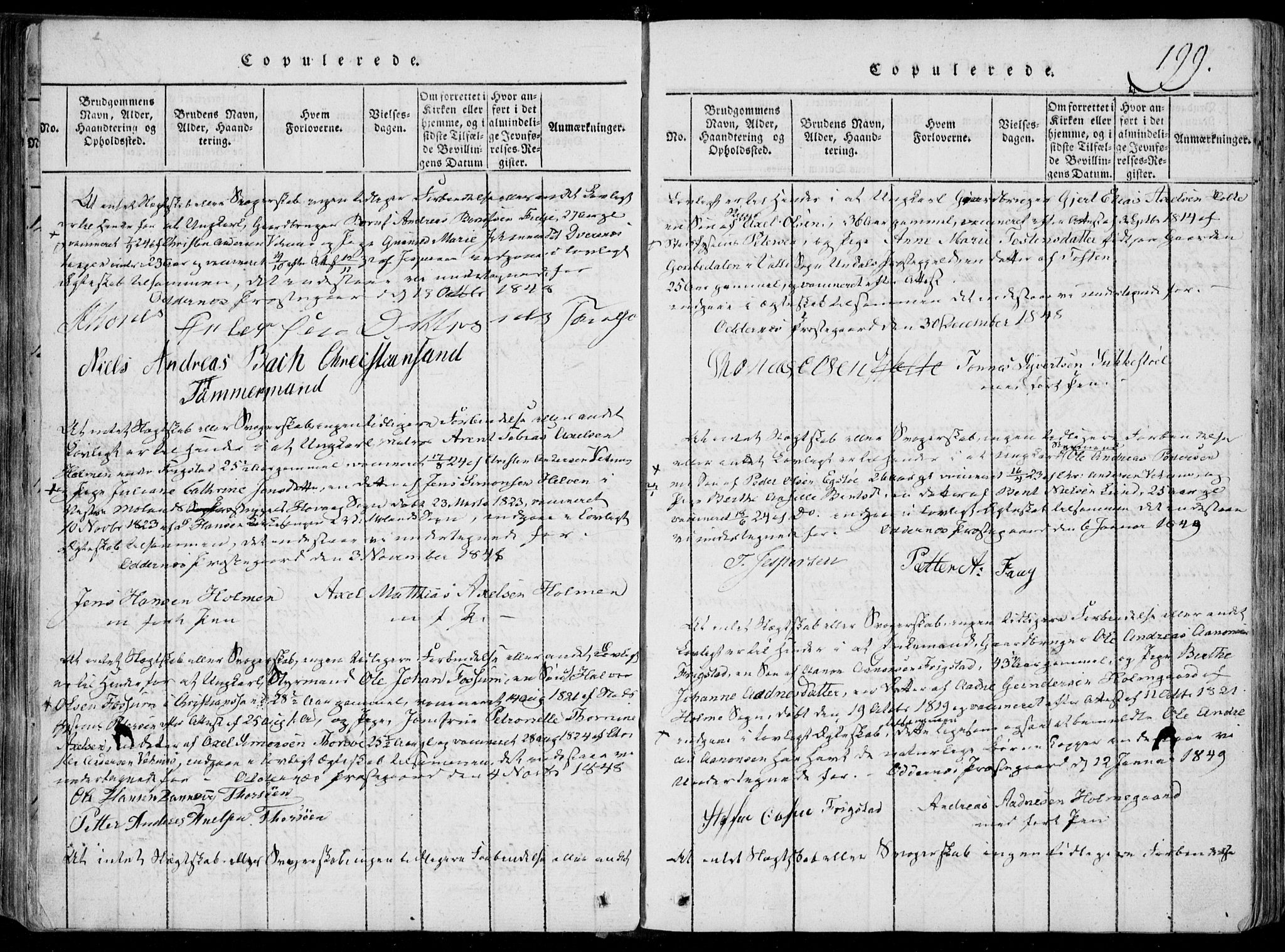 Oddernes sokneprestkontor, AV/SAK-1111-0033/F/Fa/Faa/L0005: Parish register (official) no. A 5, 1820-1838, p. 199