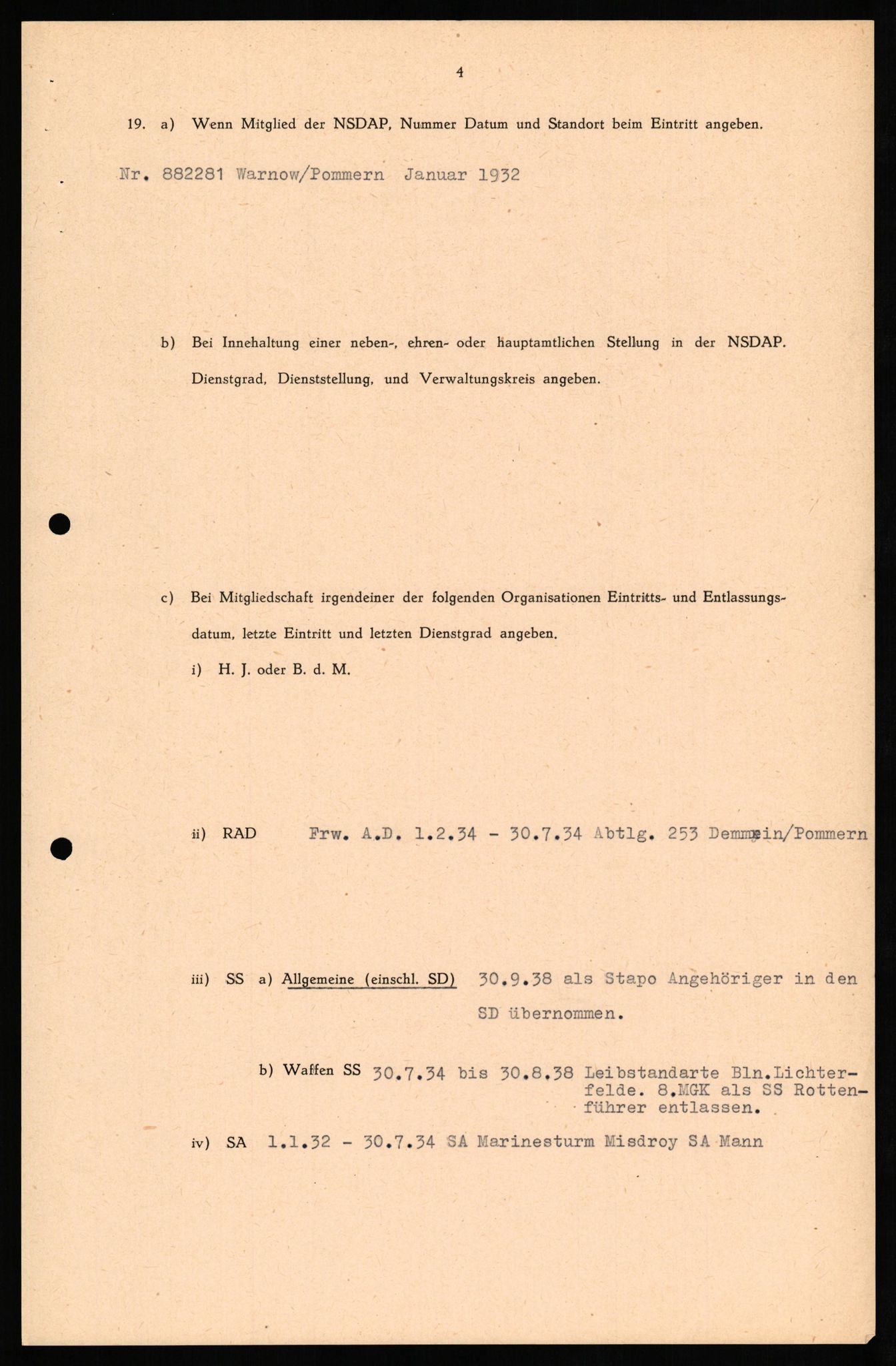 Forsvaret, Forsvarets overkommando II, AV/RA-RAFA-3915/D/Db/L0026: CI Questionaires. Tyske okkupasjonsstyrker i Norge. Tyskere., 1945-1946, p. 511