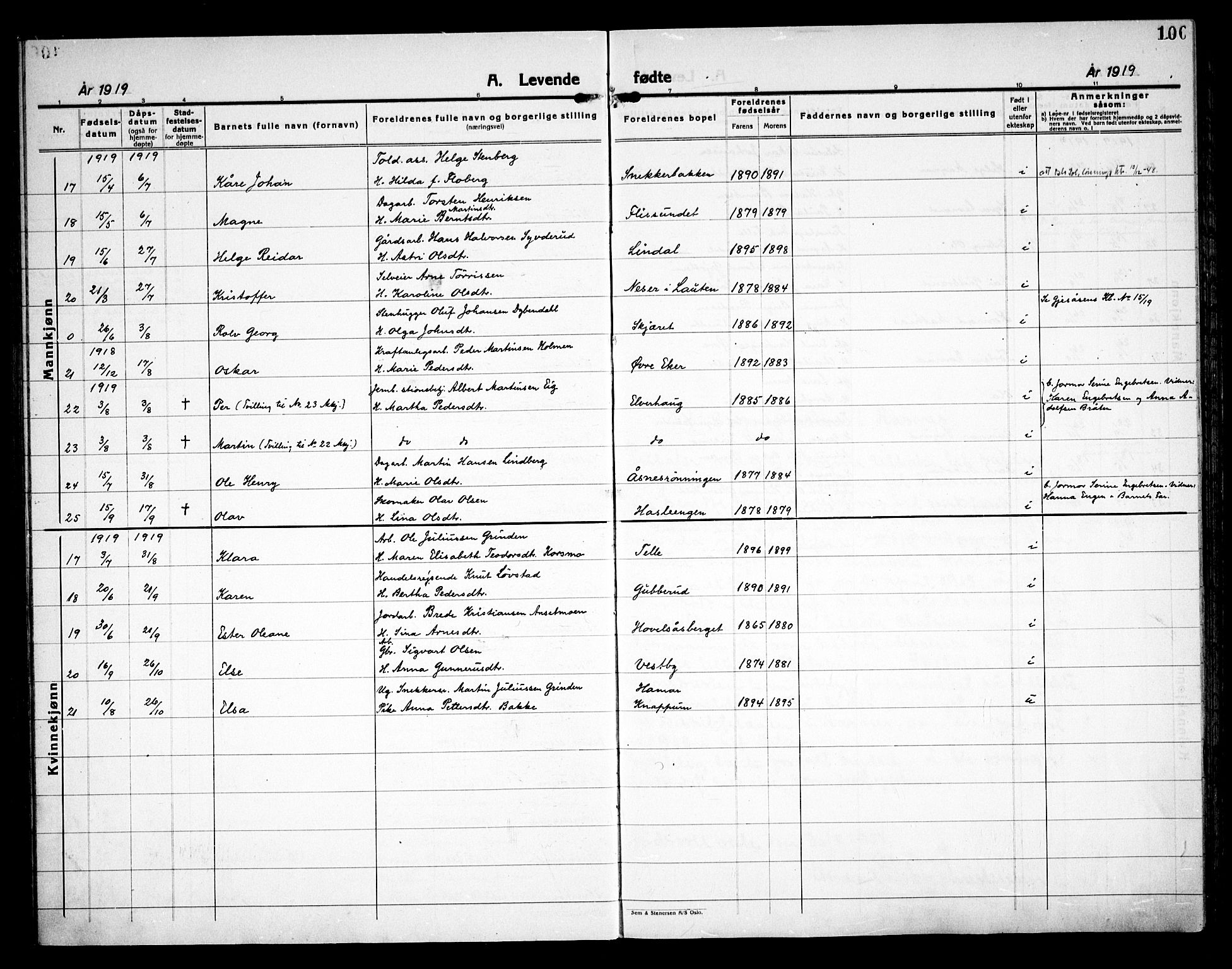 Åsnes prestekontor, AV/SAH-PREST-042/H/Ha/Haa/L0000C: Parish register (official) no. 0A, 1890-1929, p. 100