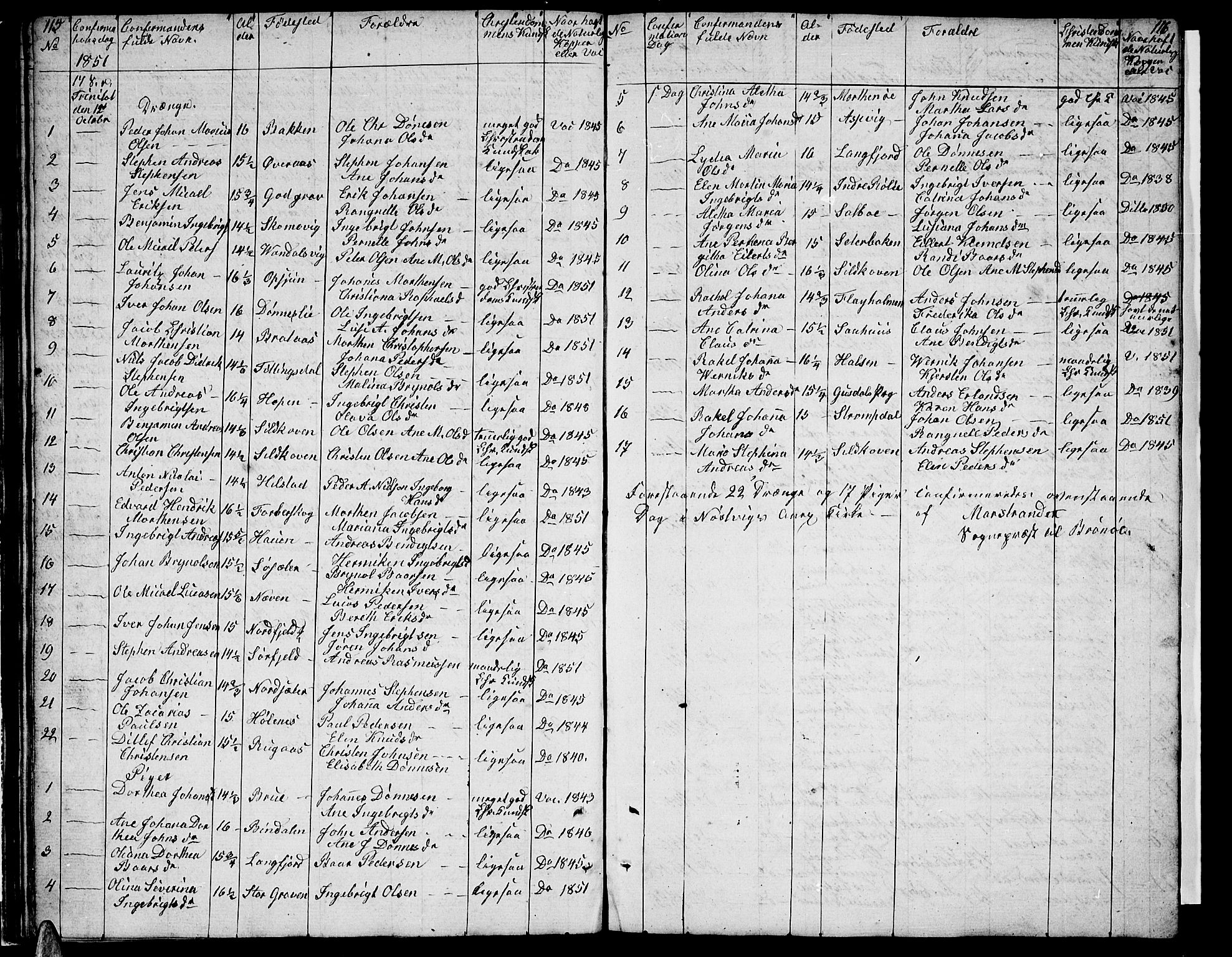 Ministerialprotokoller, klokkerbøker og fødselsregistre - Nordland, AV/SAT-A-1459/814/L0228: Parish register (copy) no. 814C01, 1838-1858, p. 115-116