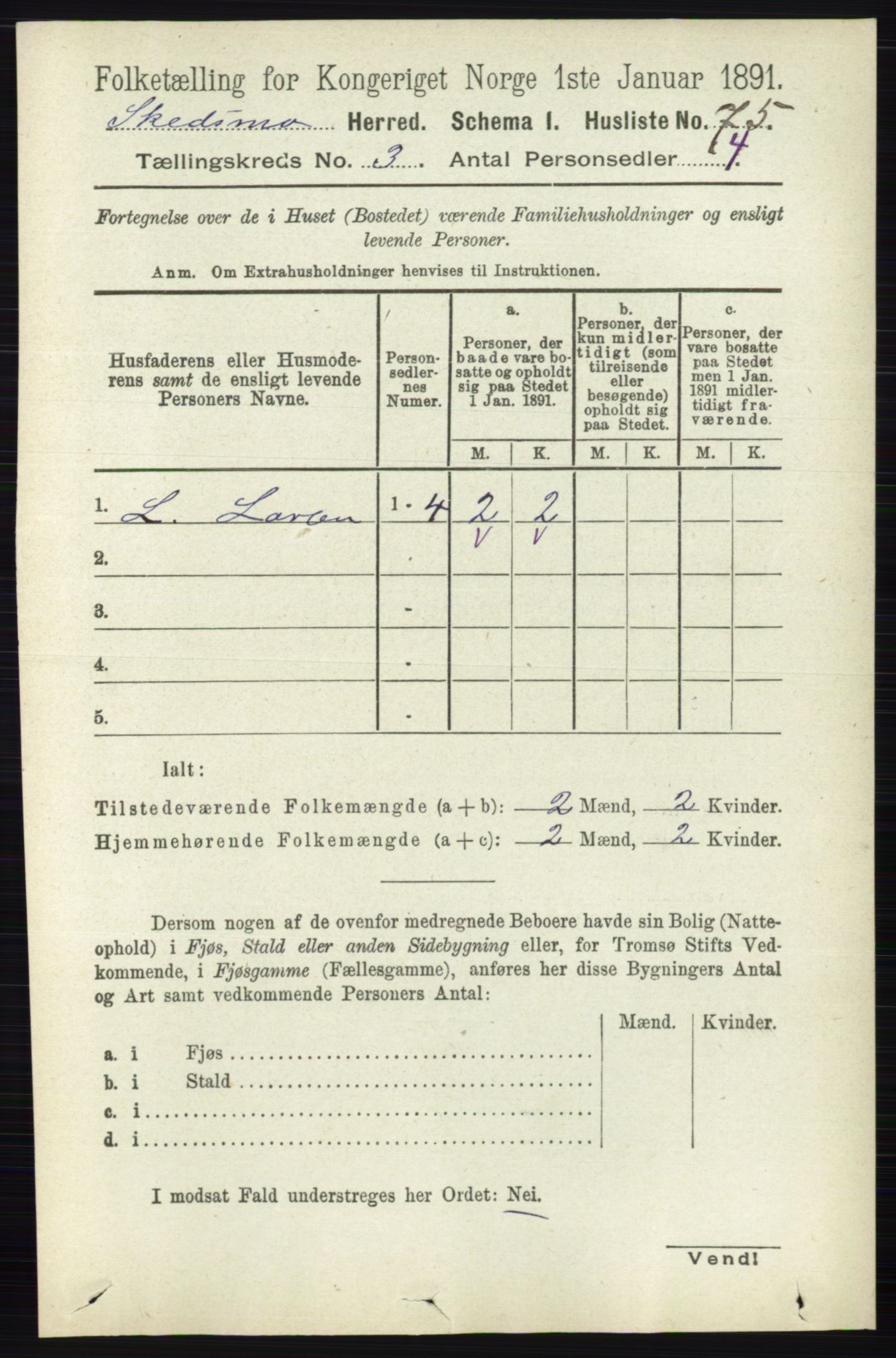 RA, 1891 census for 0231 Skedsmo, 1891, p. 1293