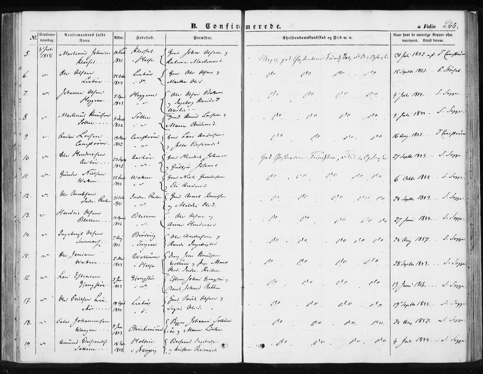 Ministerialprotokoller, klokkerbøker og fødselsregistre - Møre og Romsdal, SAT/A-1454/576/L0883: Parish register (official) no. 576A01, 1849-1865, p. 266