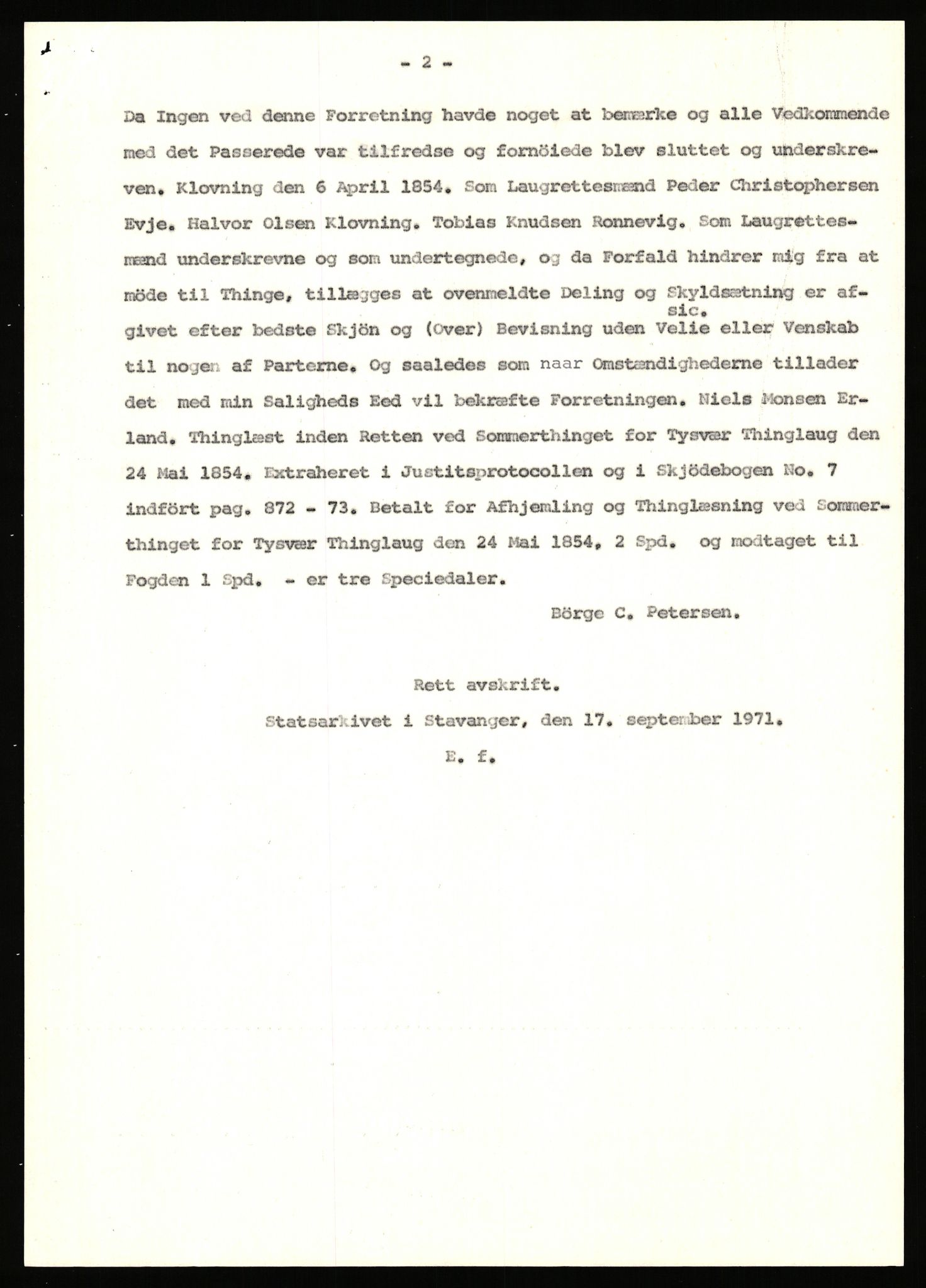 Statsarkivet i Stavanger, AV/SAST-A-101971/03/Y/Yj/L0047: Avskrifter sortert etter gårdsnavn: Kirketeigen - Klovning, 1750-1930, p. 612