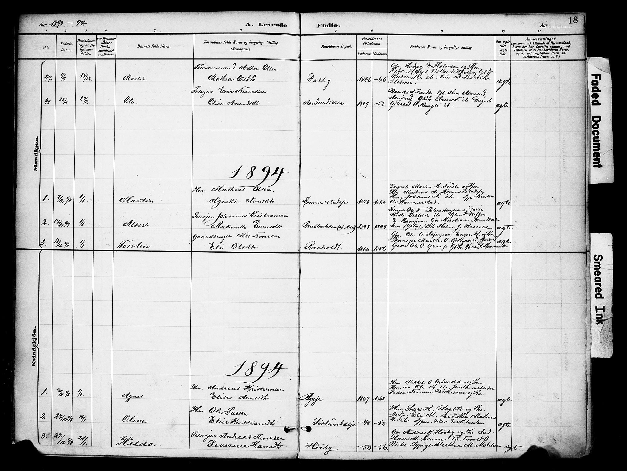 Ringsaker prestekontor, SAH/PREST-014/K/Ka/L0016: Parish register (official) no. 16, 1891-1904, p. 18