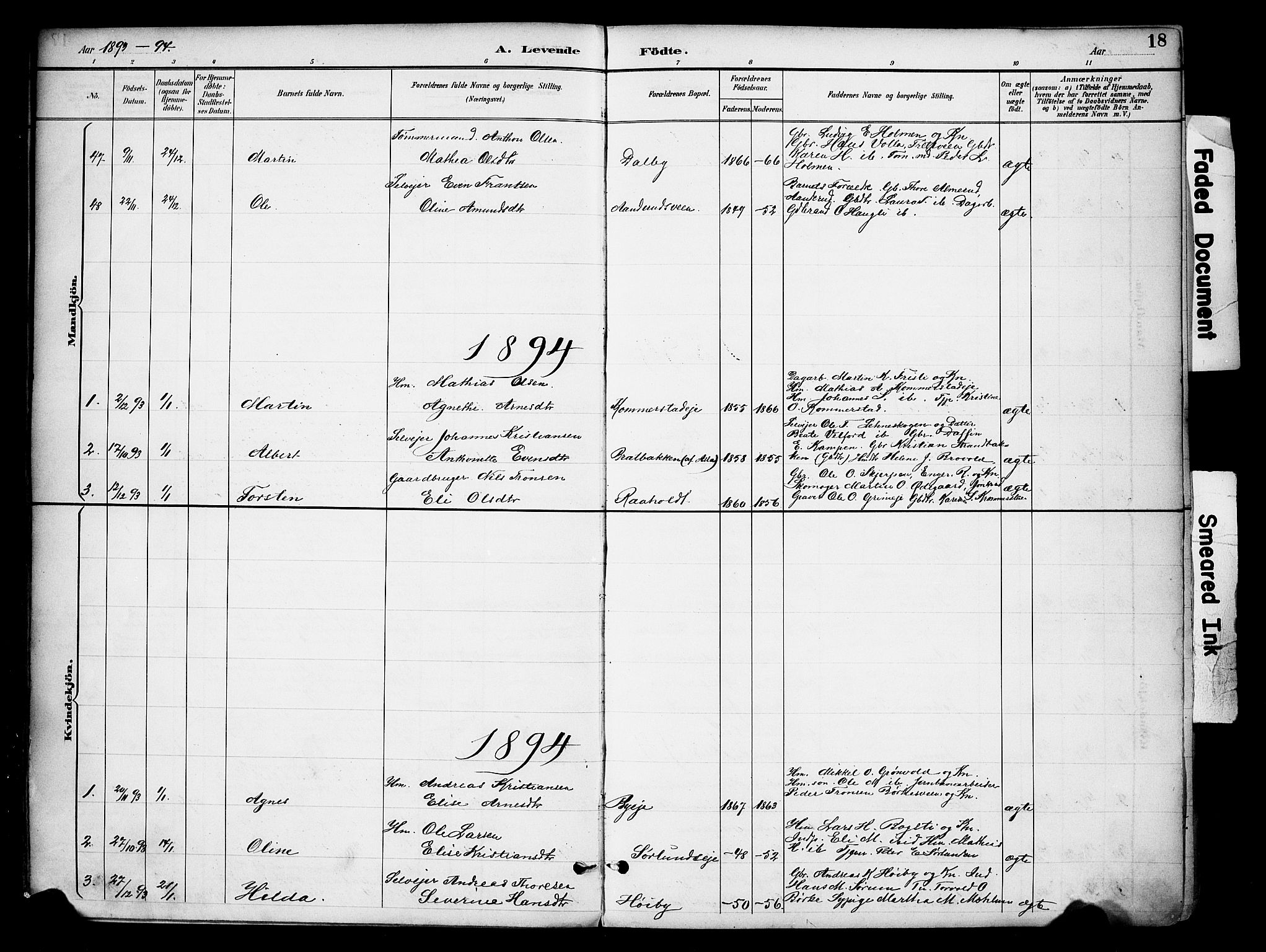Ringsaker prestekontor, AV/SAH-PREST-014/K/Ka/L0016: Parish register (official) no. 16, 1891-1904, p. 18