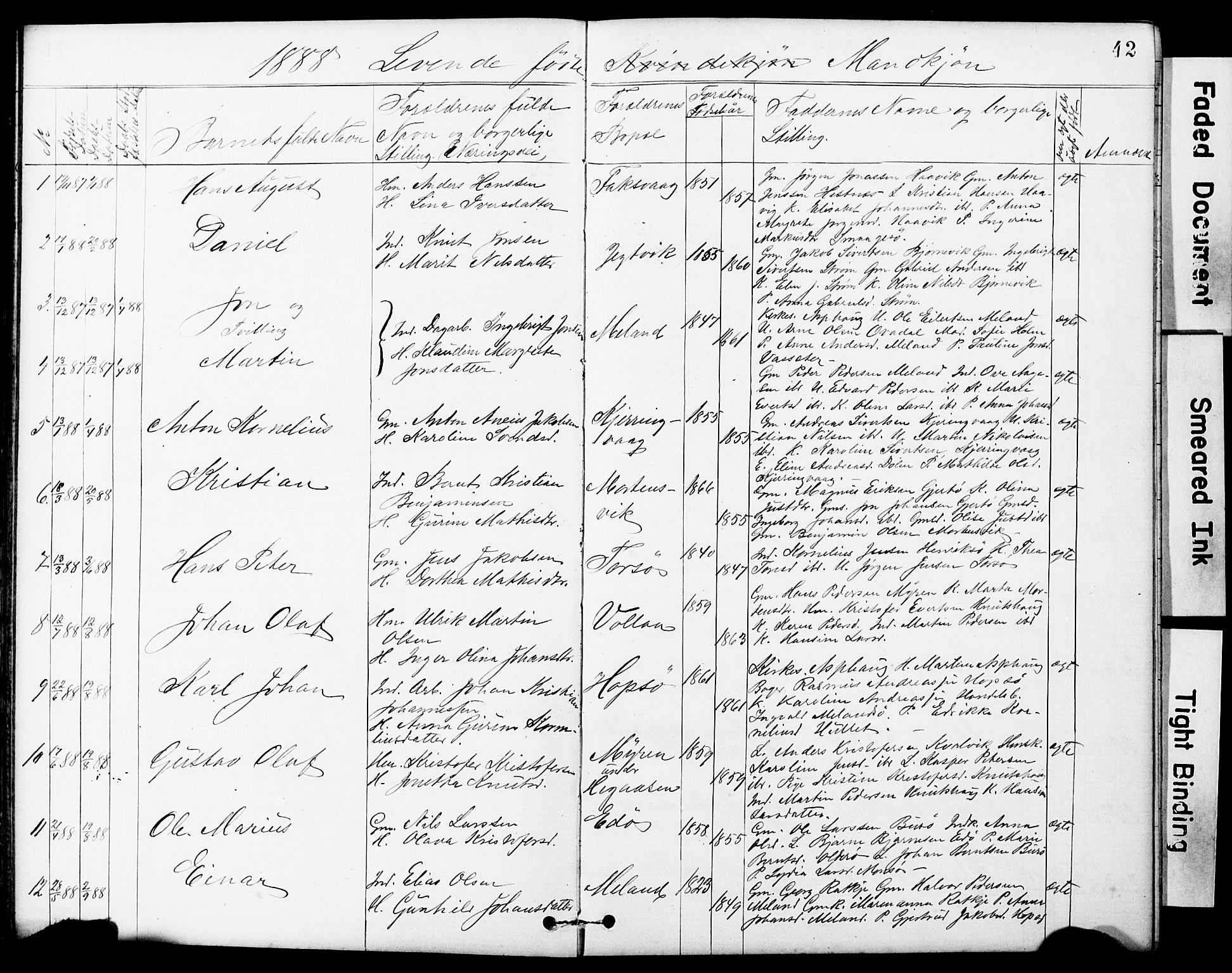 Ministerialprotokoller, klokkerbøker og fødselsregistre - Sør-Trøndelag, SAT/A-1456/634/L0541: Parish register (copy) no. 634C03, 1874-1891, p. 42