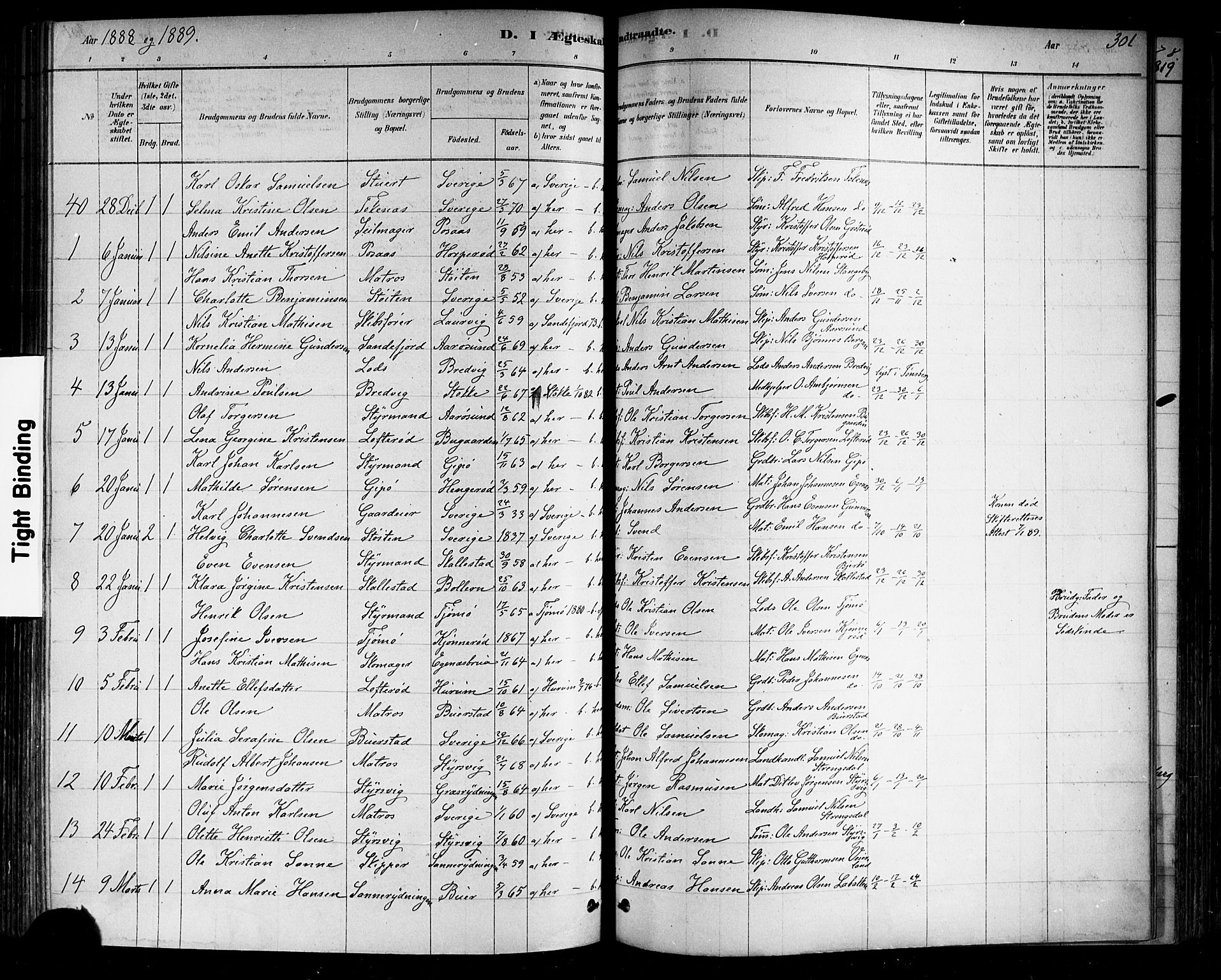 Nøtterøy kirkebøker, AV/SAKO-A-354/F/Fa/L0008: Parish register (official) no. I 8, 1878-1893, p. 301