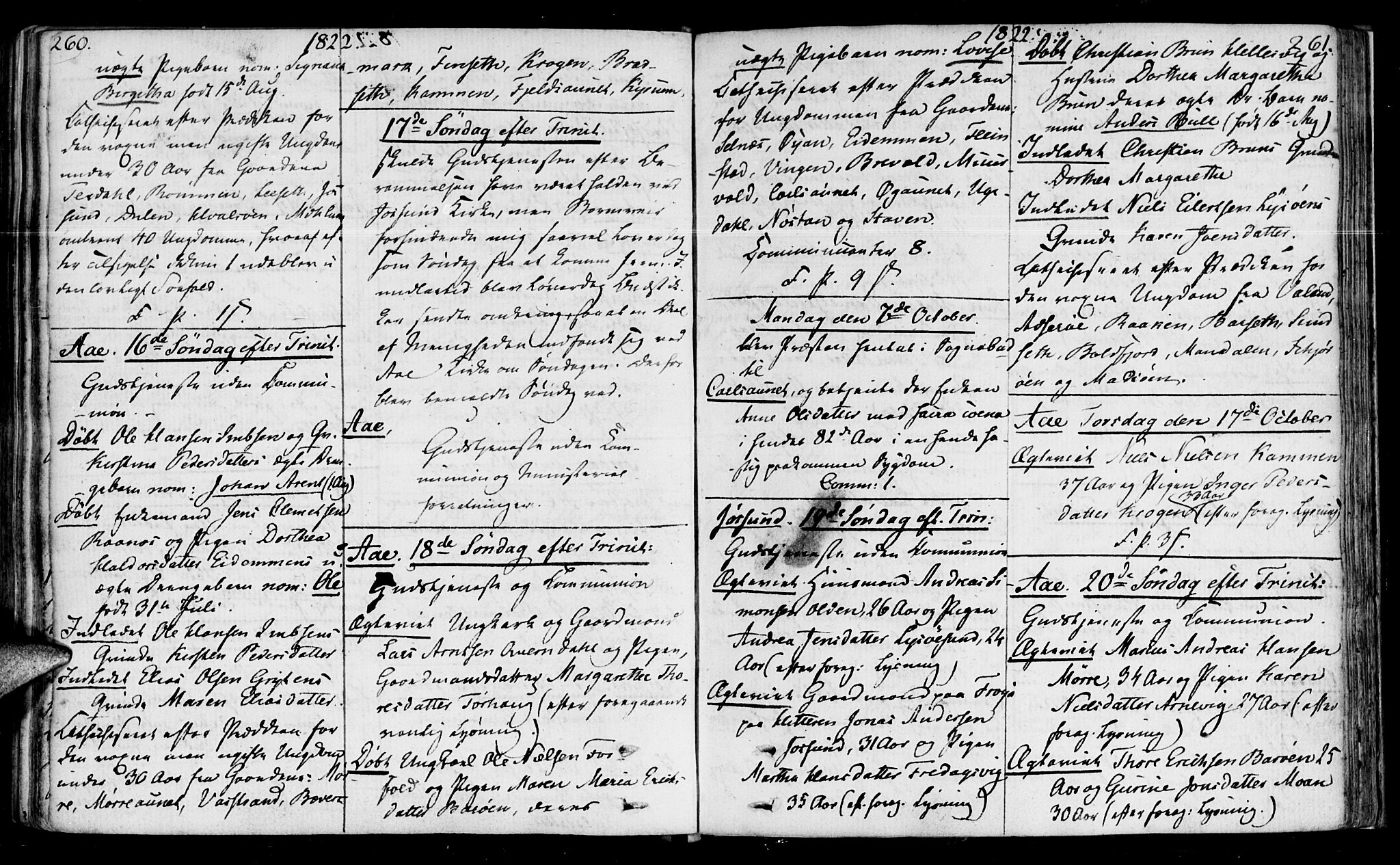 Ministerialprotokoller, klokkerbøker og fødselsregistre - Sør-Trøndelag, SAT/A-1456/655/L0674: Parish register (official) no. 655A03, 1802-1826, p. 260-261
