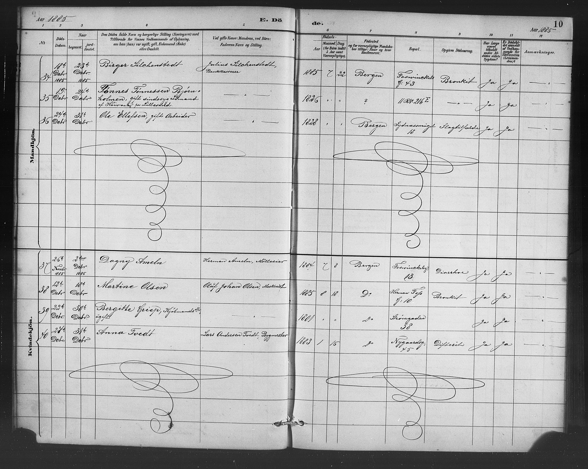 Johanneskirken sokneprestembete, AV/SAB-A-76001/H/Hab: Parish register (copy) no. D 1, 1885-1915, p. 10