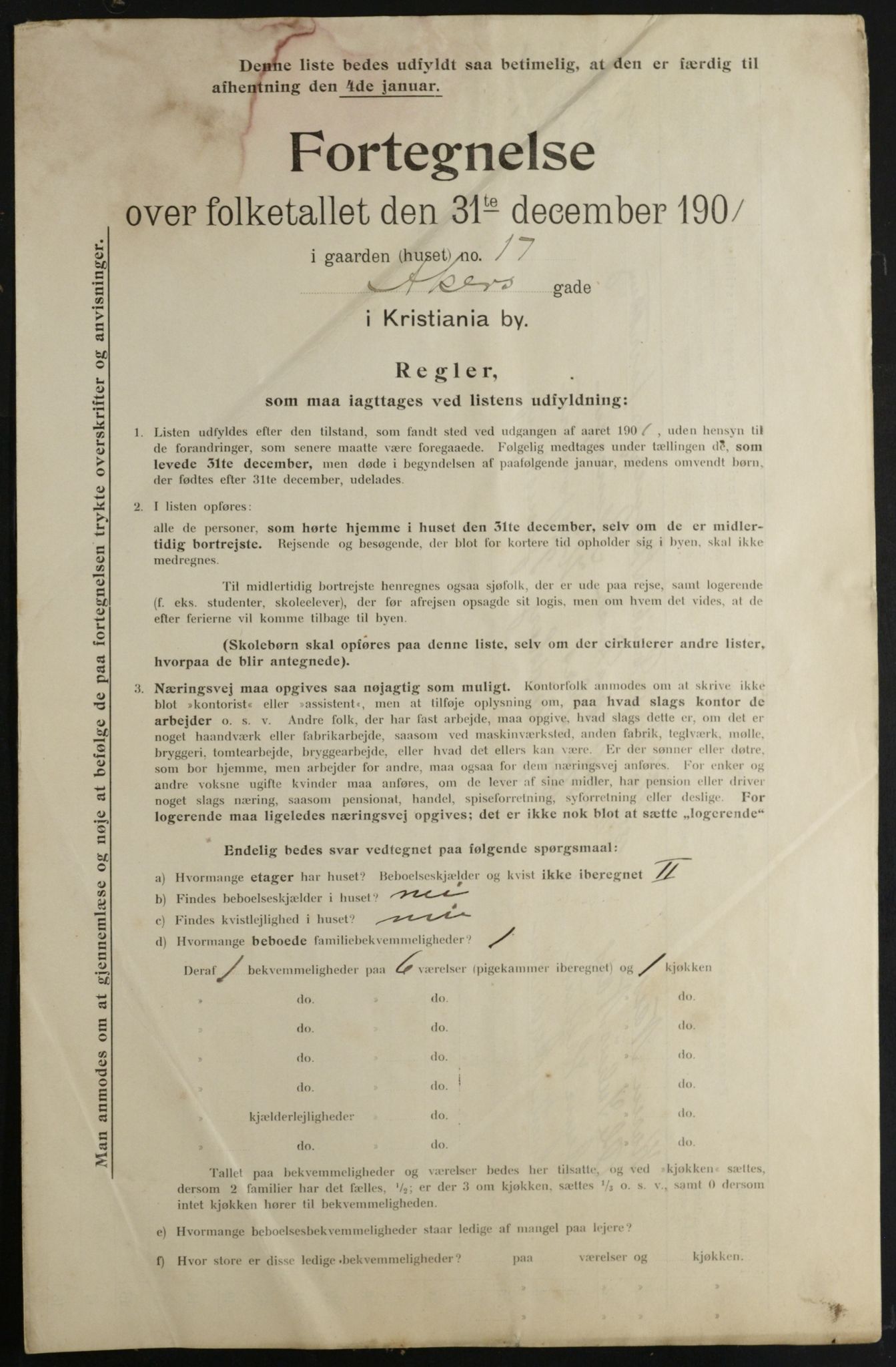 OBA, Municipal Census 1901 for Kristiania, 1901, p. 63