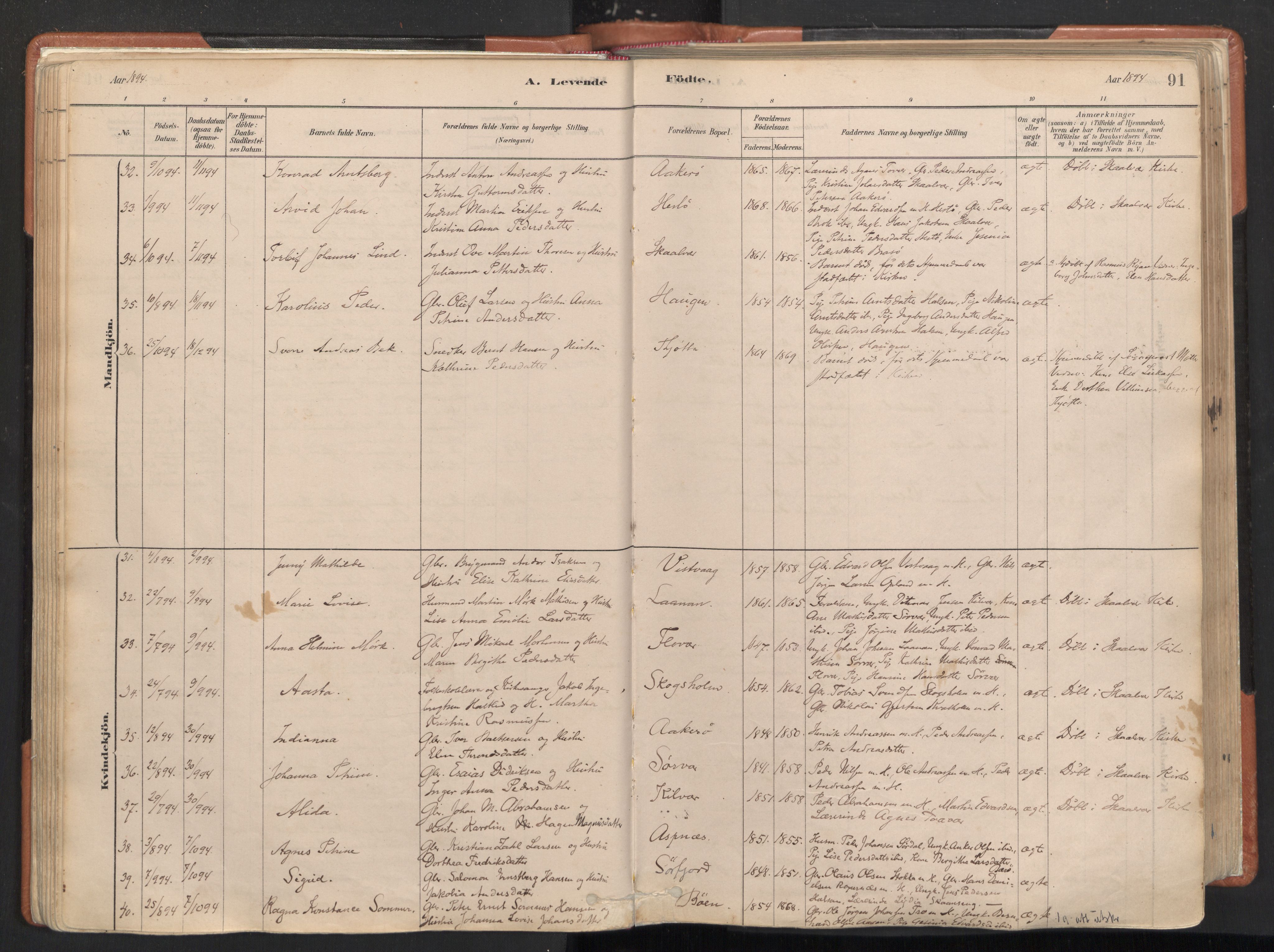 Ministerialprotokoller, klokkerbøker og fødselsregistre - Nordland, AV/SAT-A-1459/817/L0264: Parish register (official) no. 817A04, 1878-1907, p. 91