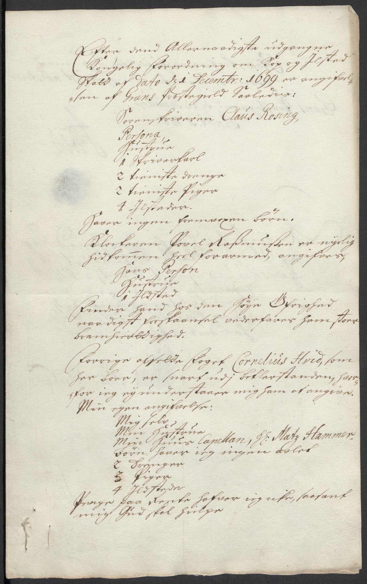 Rentekammeret inntil 1814, Reviderte regnskaper, Fogderegnskap, AV/RA-EA-4092/R18/L1297: Fogderegnskap Hadeland, Toten og Valdres, 1699, p. 20