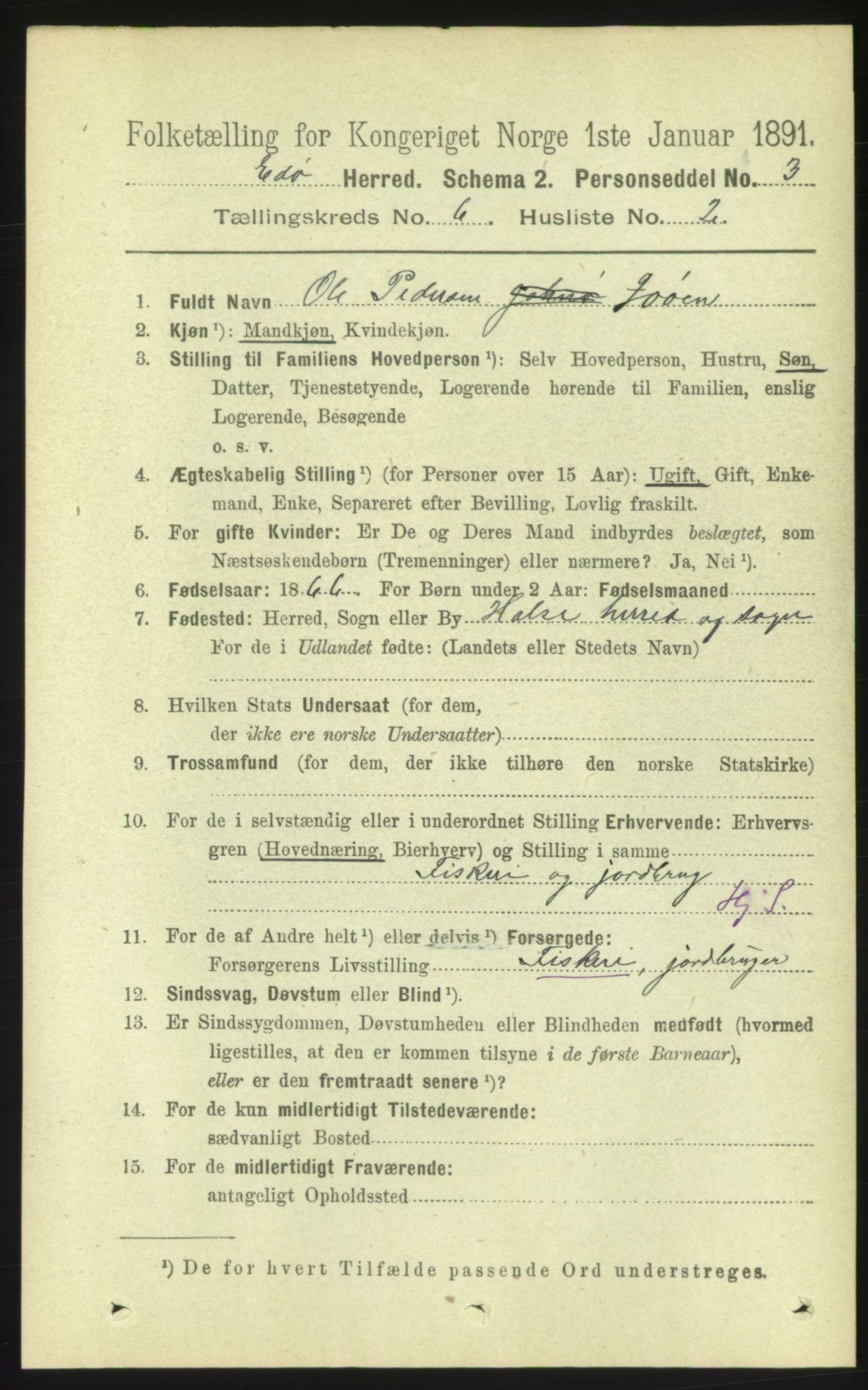 RA, 1891 census for 1573 Edøy, 1891, p. 1363