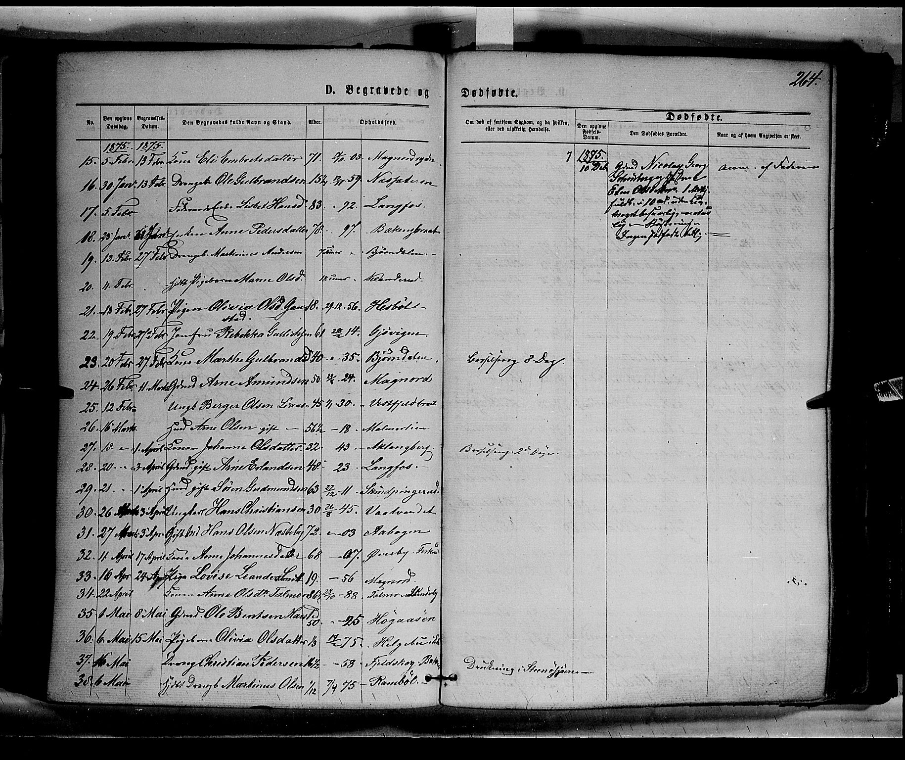 Eidskog prestekontor, AV/SAH-PREST-026/H/Ha/Haa/L0002: Parish register (official) no. 2, 1867-1878, p. 264