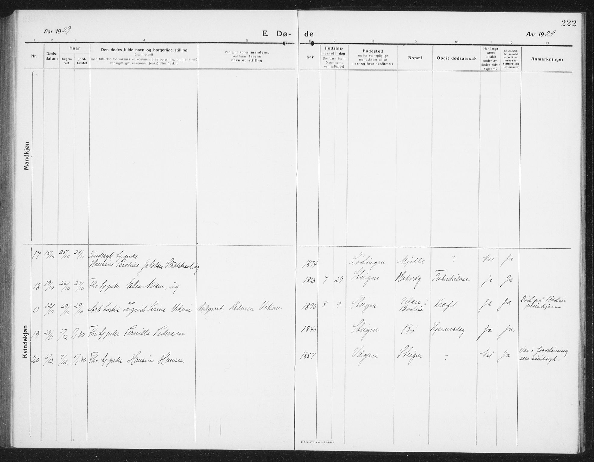 Ministerialprotokoller, klokkerbøker og fødselsregistre - Nordland, AV/SAT-A-1459/855/L0817: Parish register (copy) no. 855C06, 1917-1934, p. 222