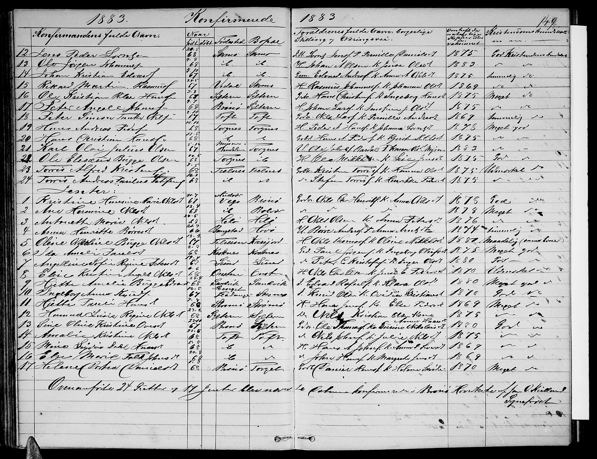 Ministerialprotokoller, klokkerbøker og fødselsregistre - Nordland, AV/SAT-A-1459/813/L0212: Parish register (copy) no. 813C04, 1864-1886, p. 149