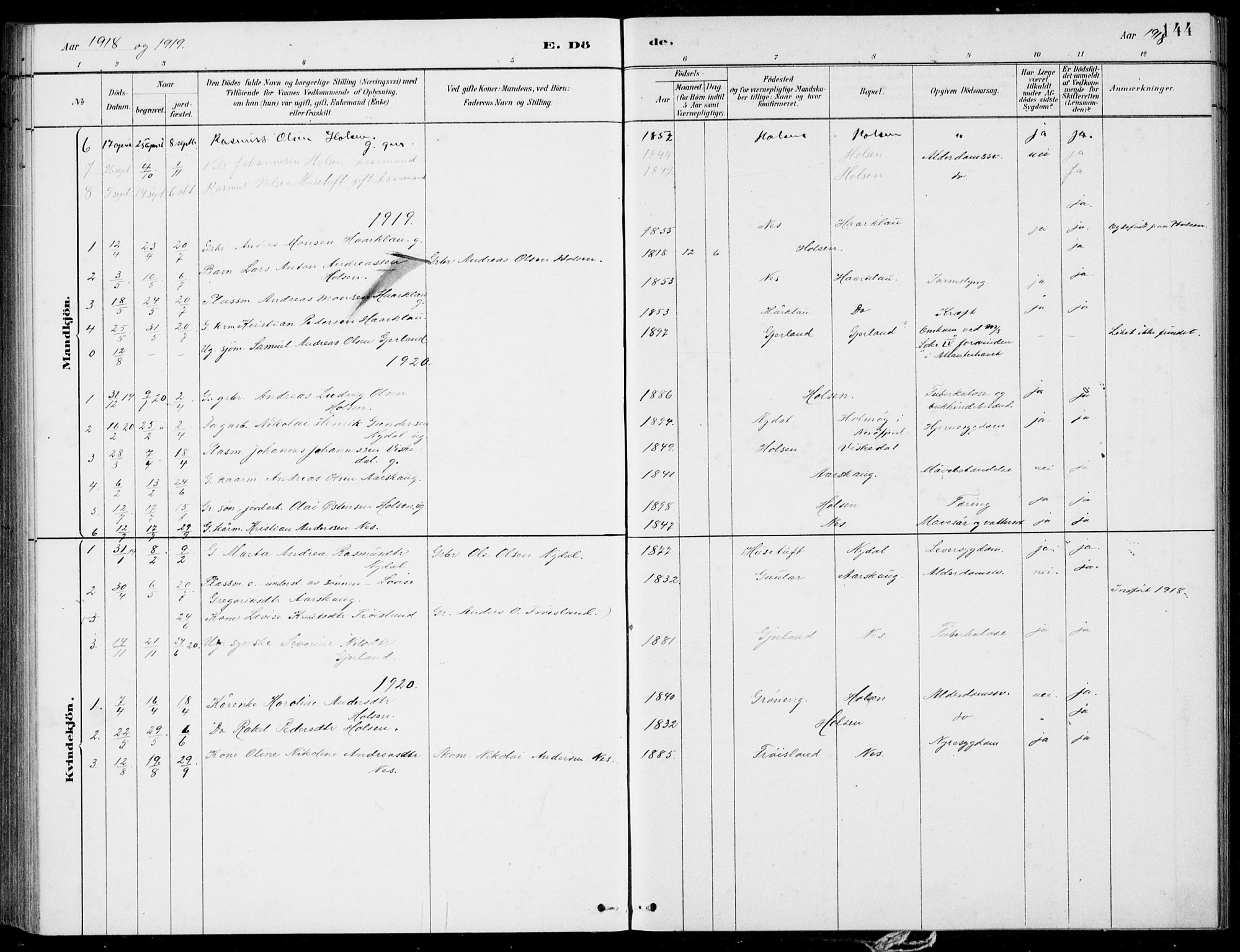 Førde sokneprestembete, AV/SAB-A-79901/H/Haa/Haac/L0001: Parish register (official) no. C  1, 1881-1920, p. 144