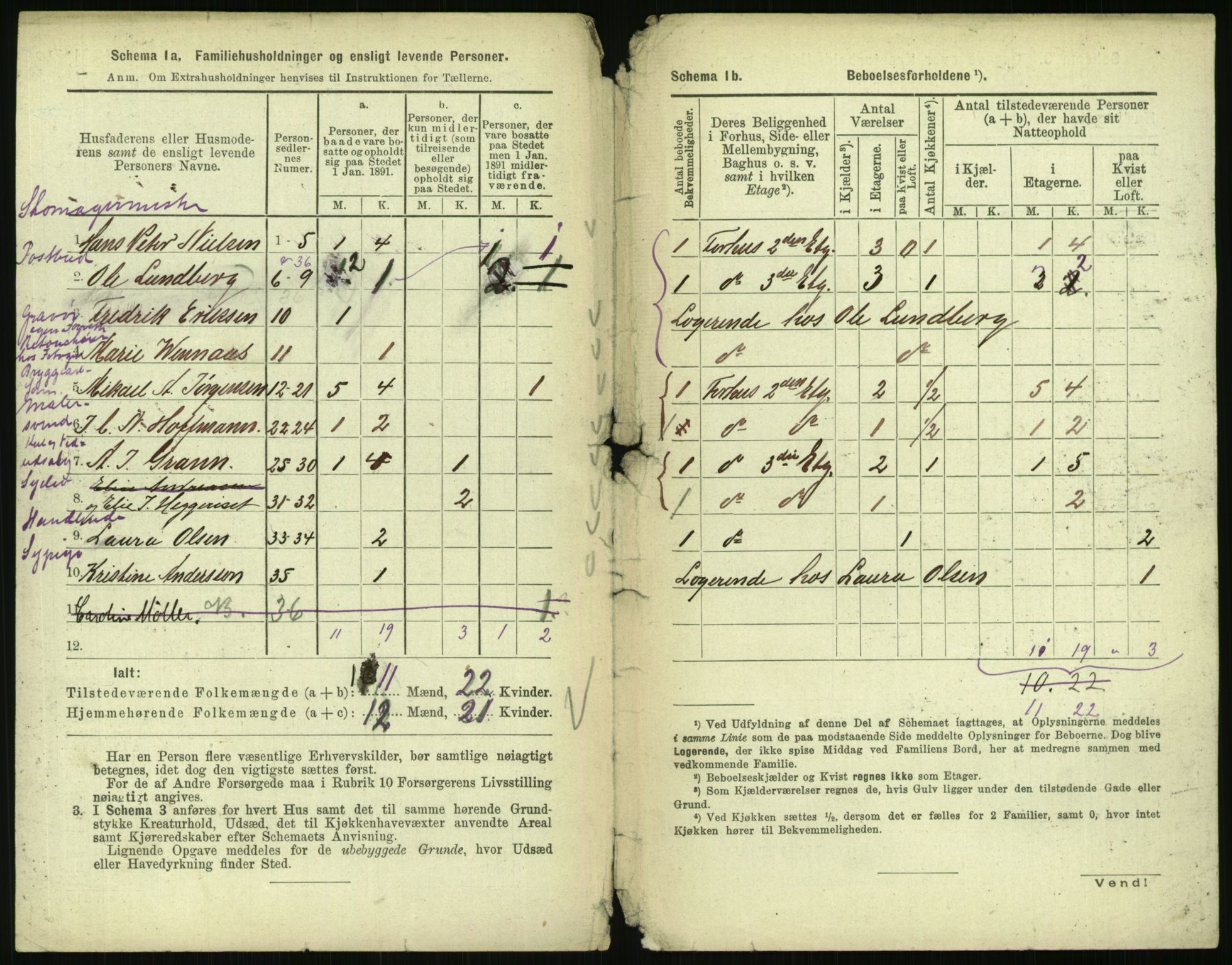 RA, 1891 census for 0301 Kristiania, 1891, p. 11595