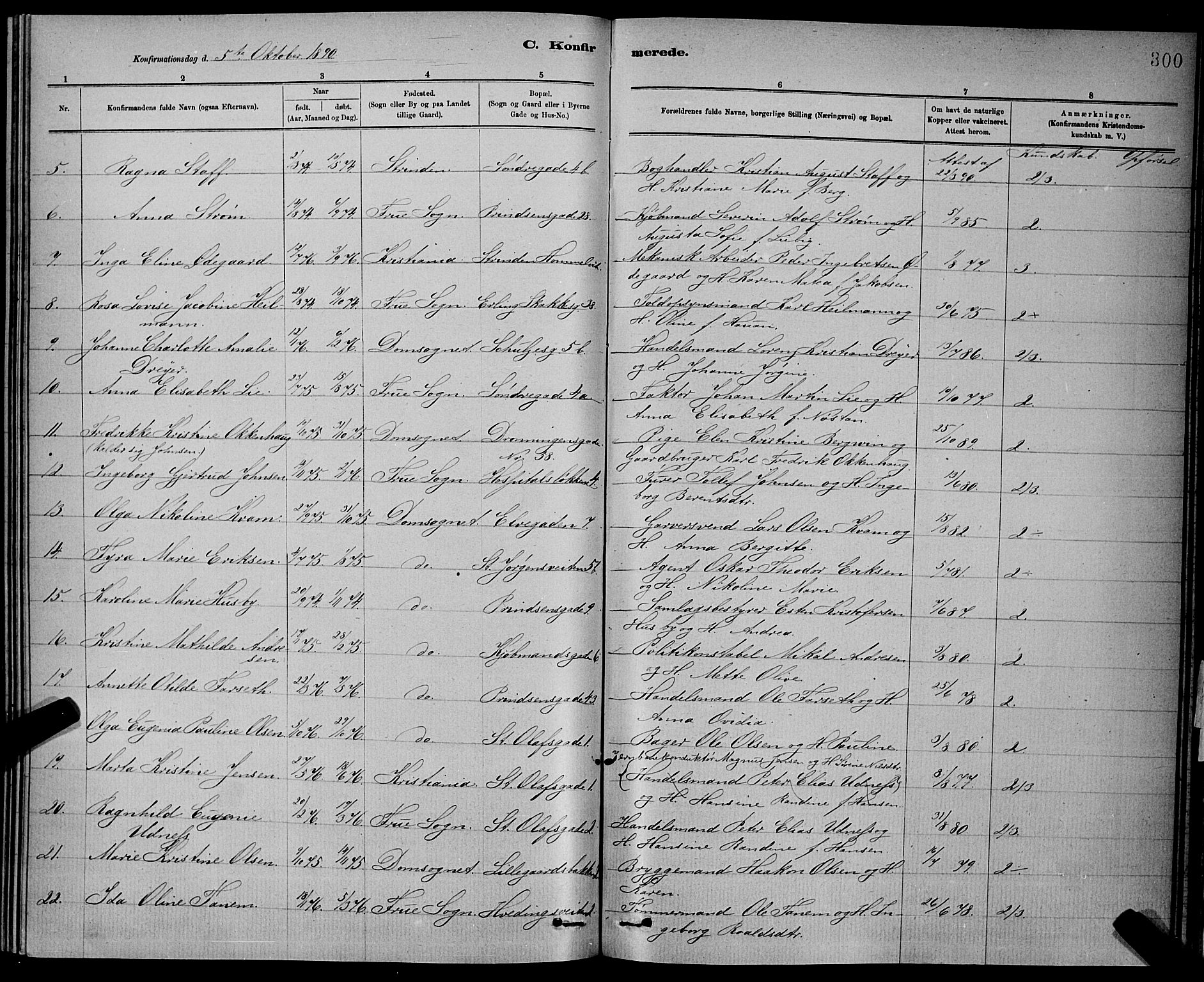 Ministerialprotokoller, klokkerbøker og fødselsregistre - Sør-Trøndelag, SAT/A-1456/601/L0092: Parish register (copy) no. 601C10, 1884-1897, p. 300