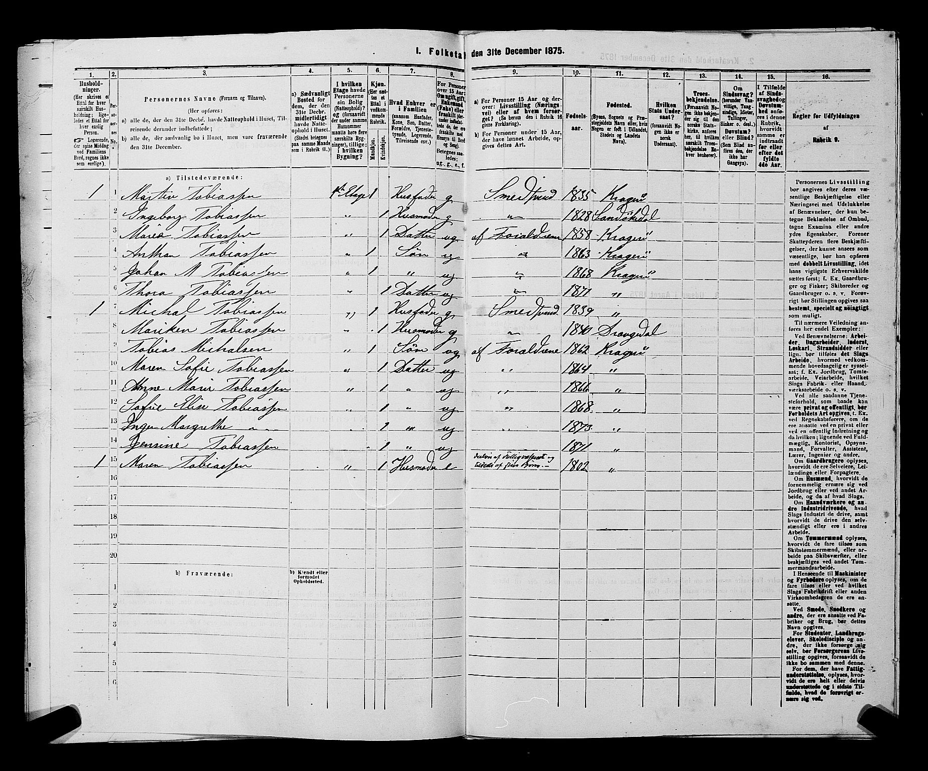 SAKO, 1875 census for 0801P Kragerø, 1875, p. 764