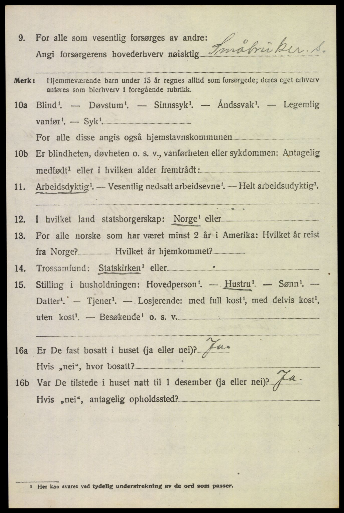 SAH, 1920 census for Trysil, 1920, p. 8702