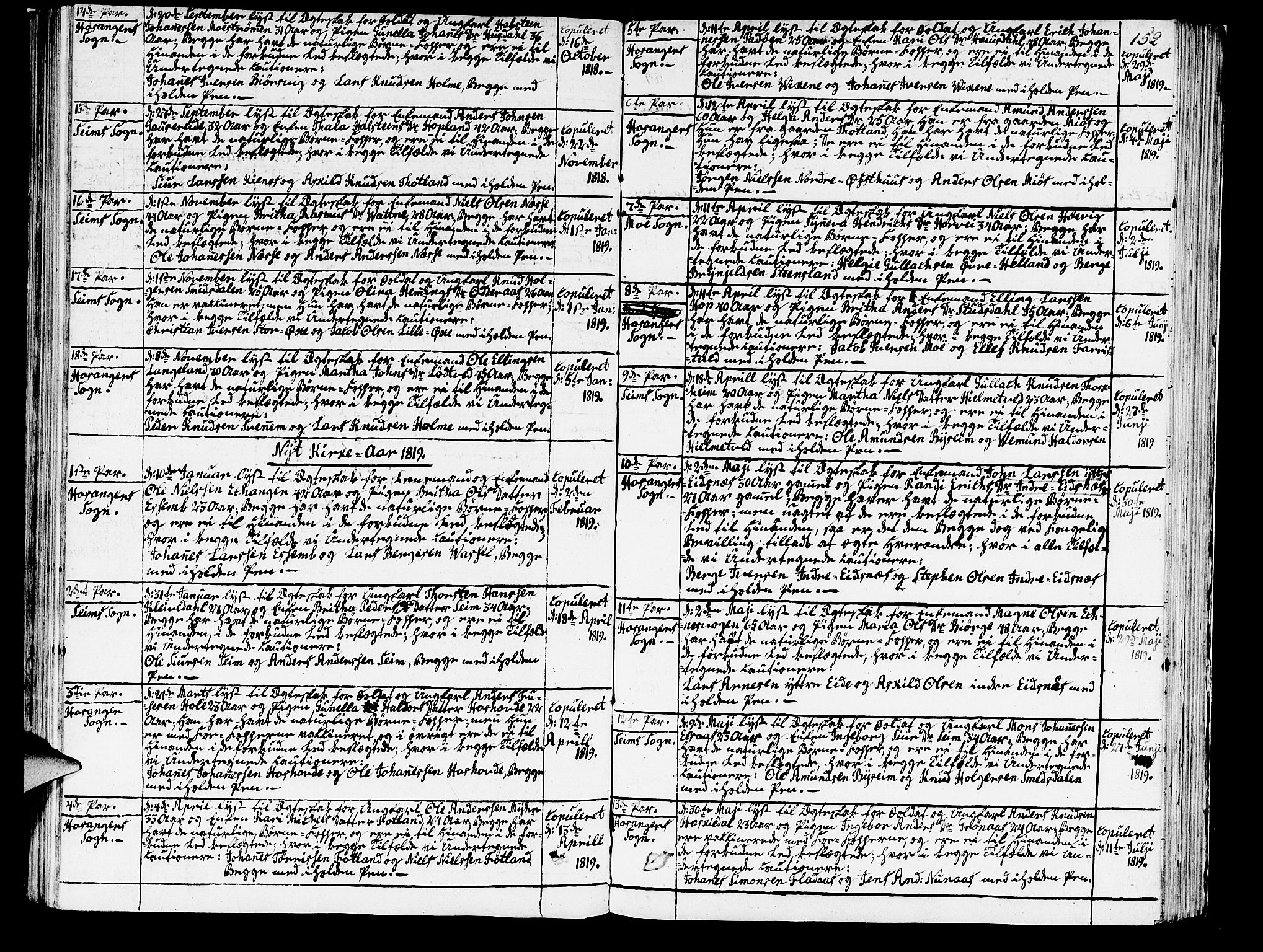 Hosanger sokneprestembete, SAB/A-75801/H/Haa: Parish register (official) no. A 4, 1811-1821, p. 152