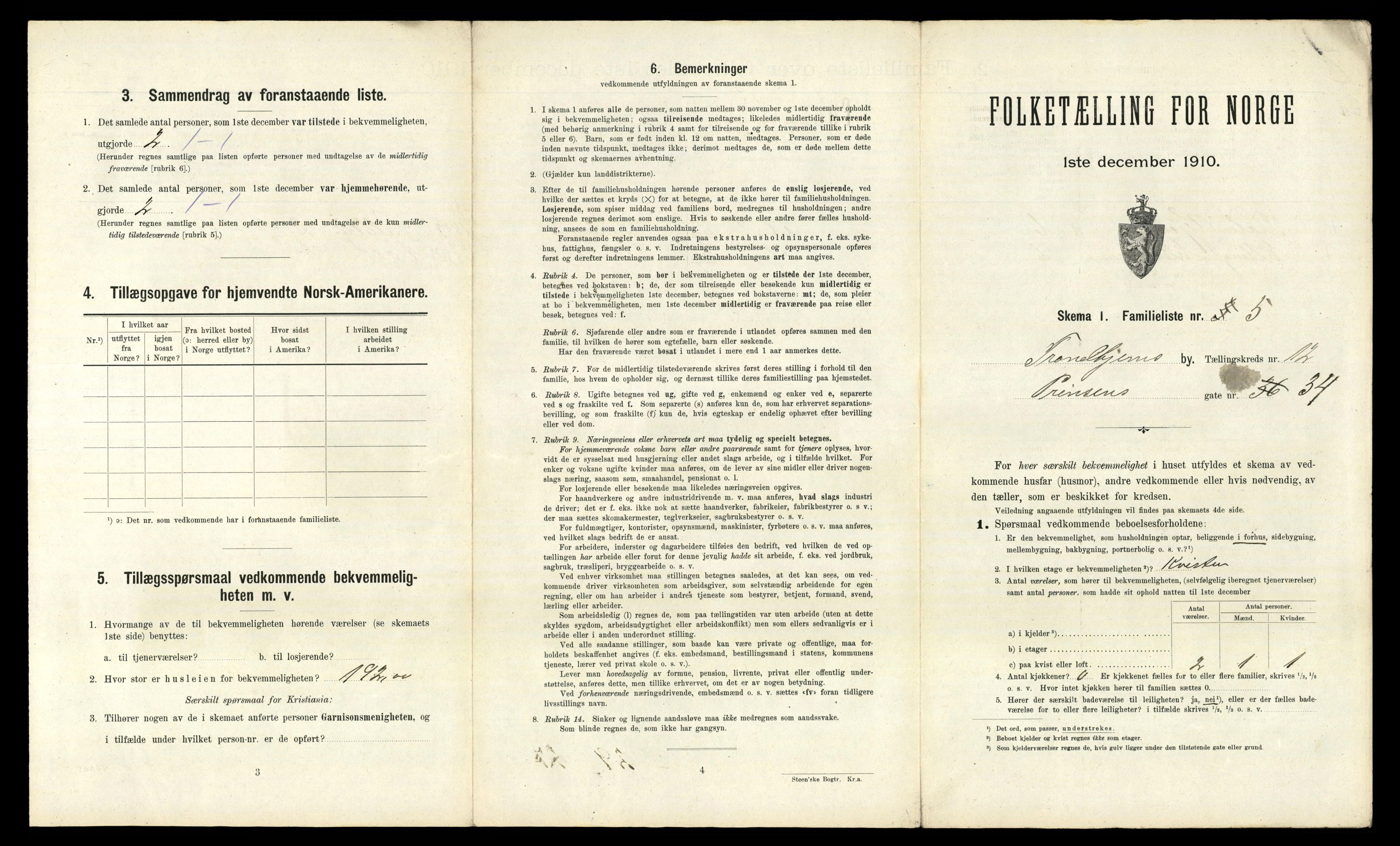 RA, 1910 census for Trondheim, 1910, p. 4721