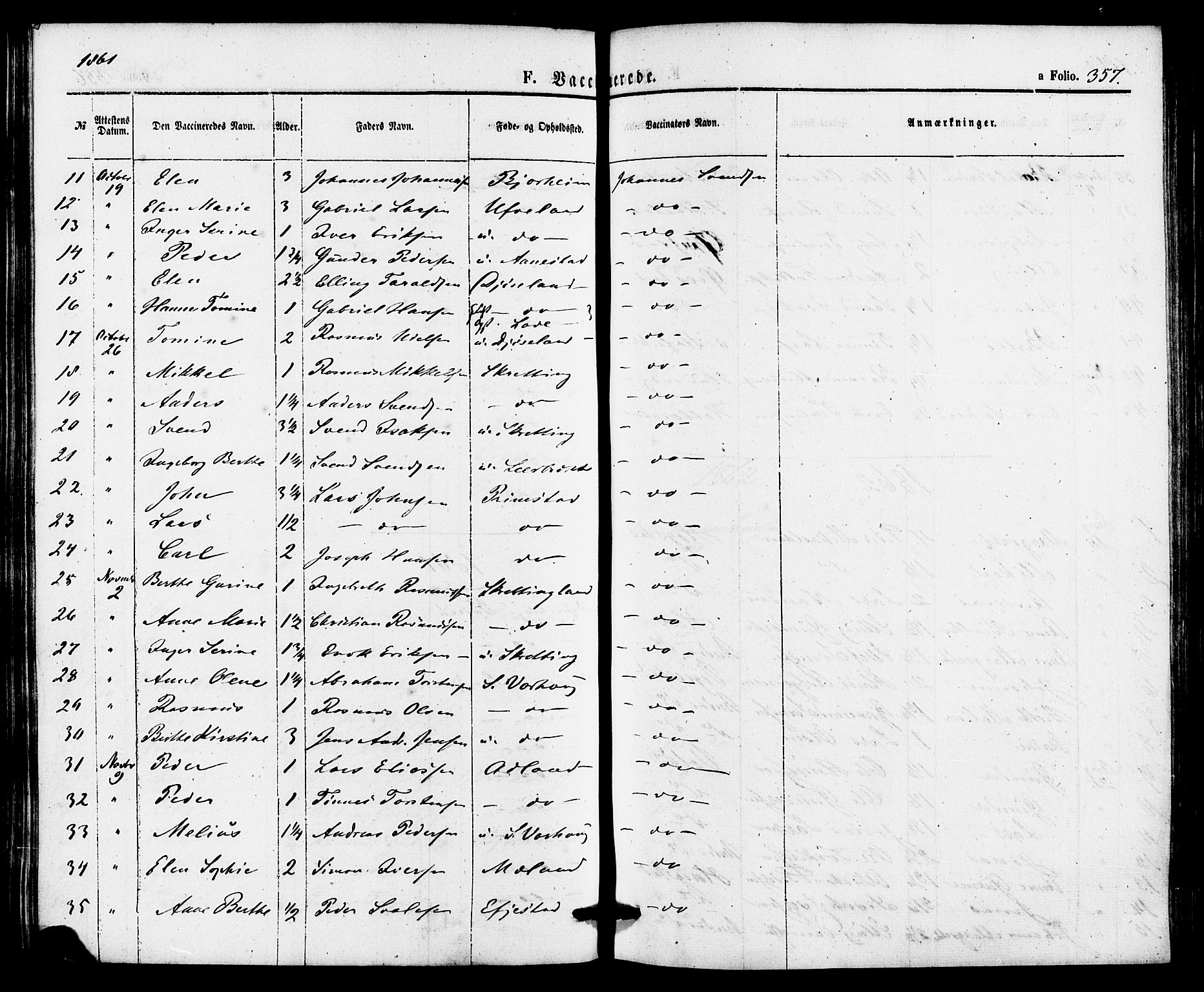 Hå sokneprestkontor, AV/SAST-A-101801/001/30BA/L0009: Parish register (official) no. A 8, 1855-1878, p. 357