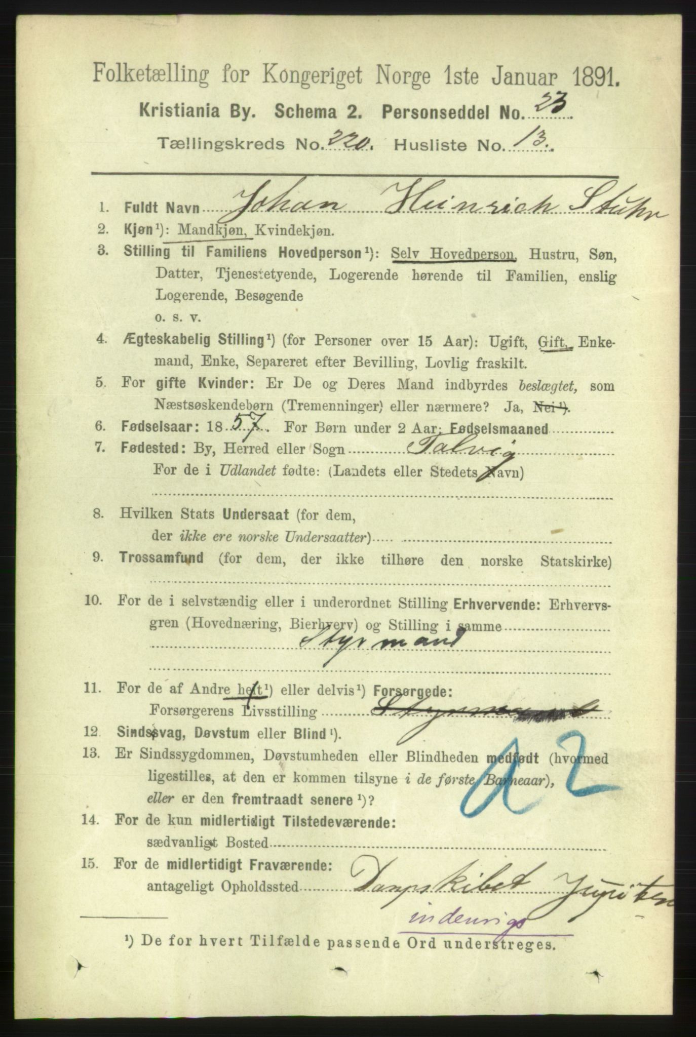 RA, 1891 census for 0301 Kristiania, 1891, p. 131218